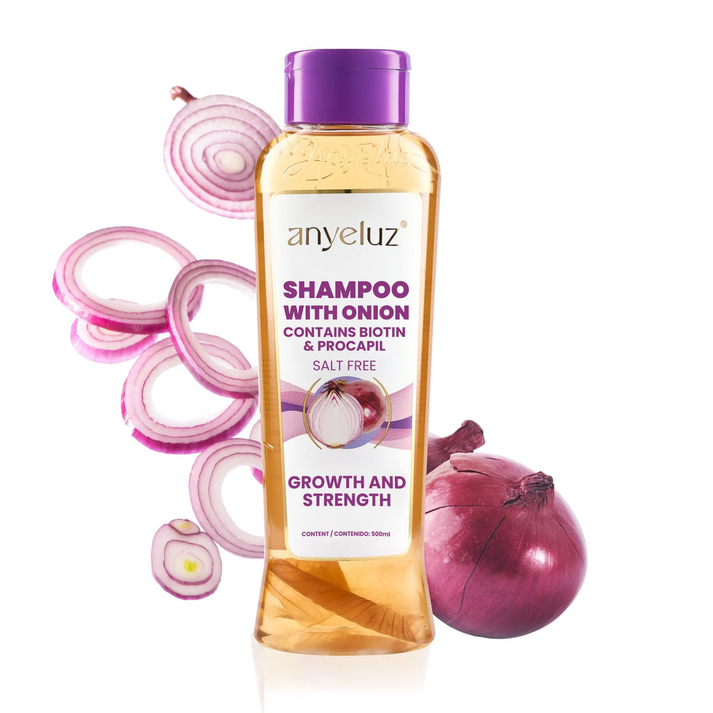 ANYELUZ Onion Shampoo – Odorless, Oil Control, All Hair Types (Salt & Paraben Free)