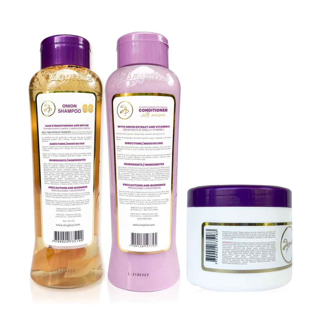 ANYELUZ Onion Hair Care Set — Shampoo, Conditioner & Hair Mask