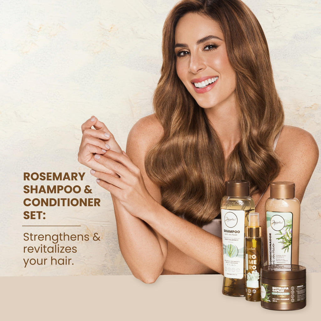 ANYELUZ Rosemary Shampoo & Conditioner Set with Hyaluronic Acid – Strengthen, Hydrate, Shine