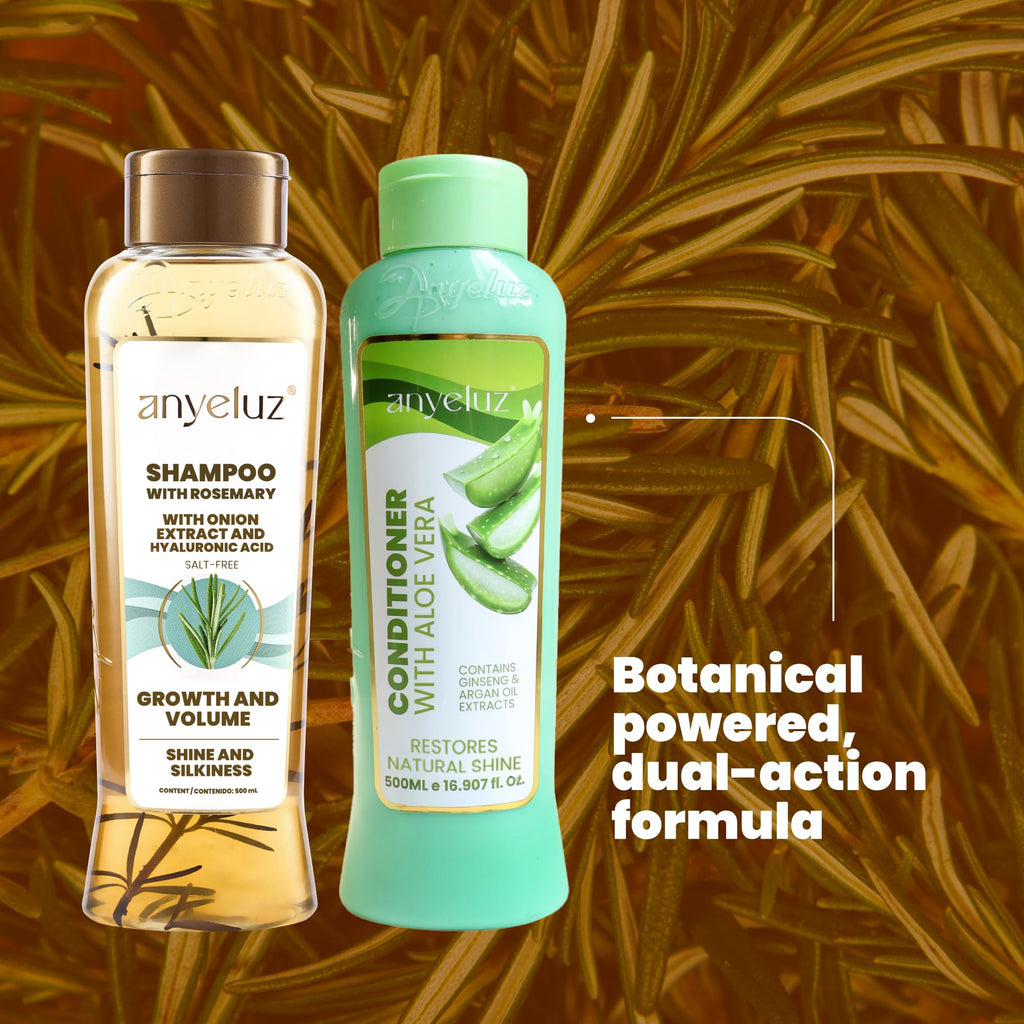 ANYELUZ Rosemary Shampoo & Aloe Conditioner Set – Hydration, Volume & Shine