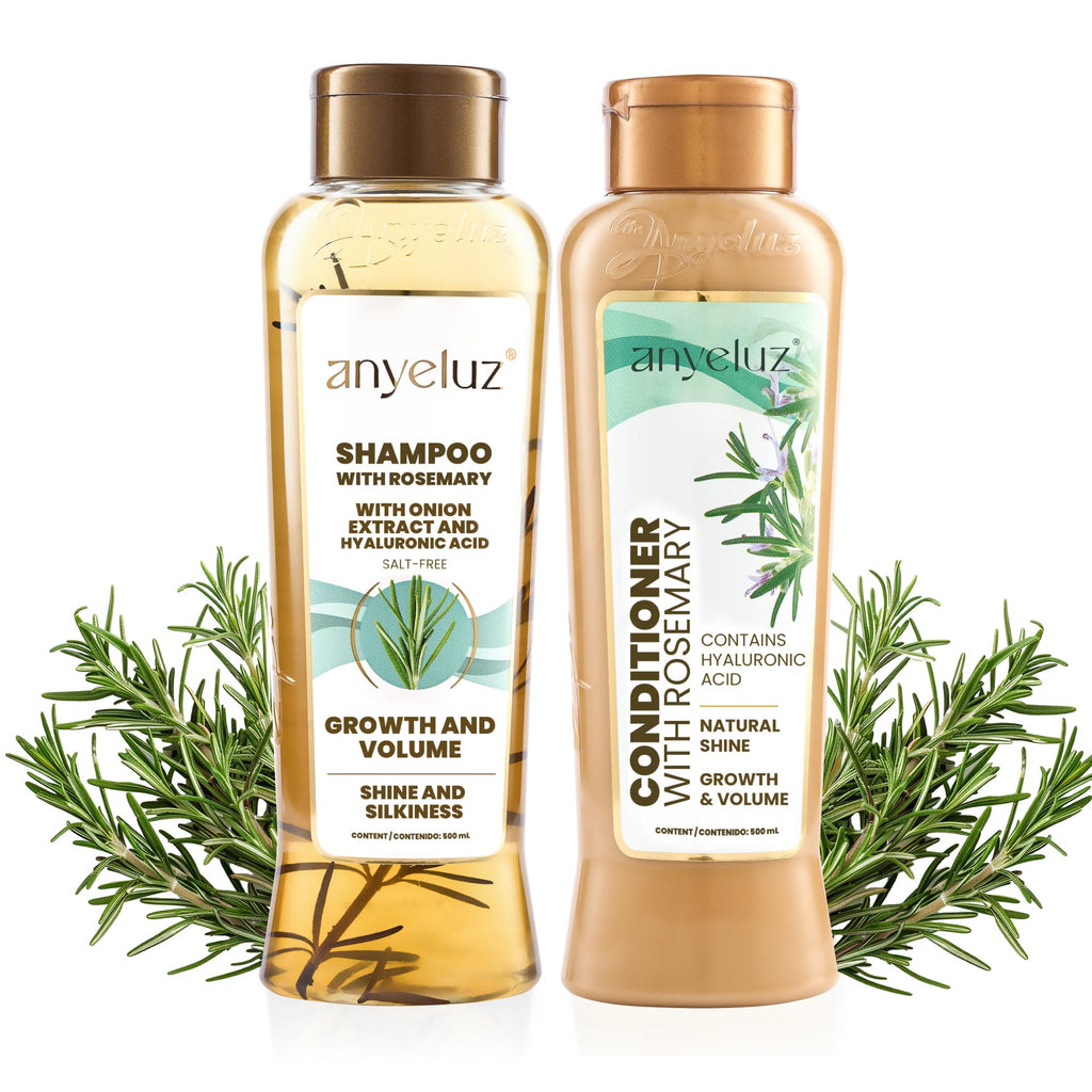 ANYELUZ Rosemary Shampoo & Conditioner Set with Hyaluronic Acid – Strengthen, Hydrate, Shine