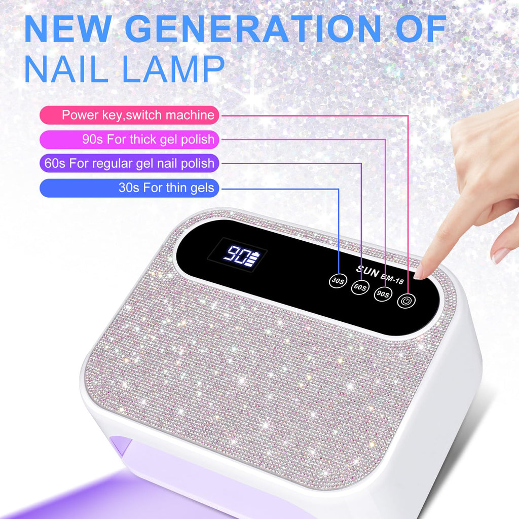 ANYINS Led Nail Lamp 126W – 42 LEDs, Rechargeable, Fast & Even Gel Curing