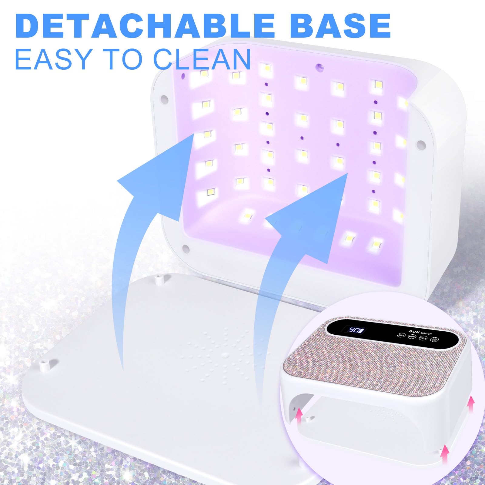ANYINS Led Nail Lamp 126W – 42 LEDs, Rechargeable, Fast & Even Gel Curing