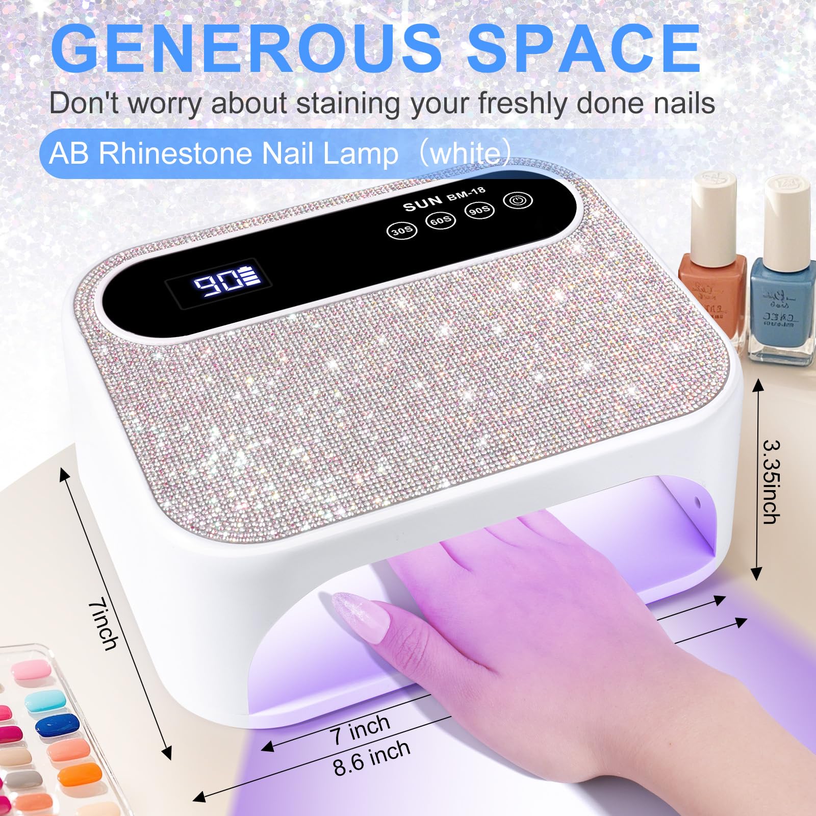 ANYINS Led Nail Lamp 126W – 42 LEDs, Rechargeable, Fast & Even Gel Curing