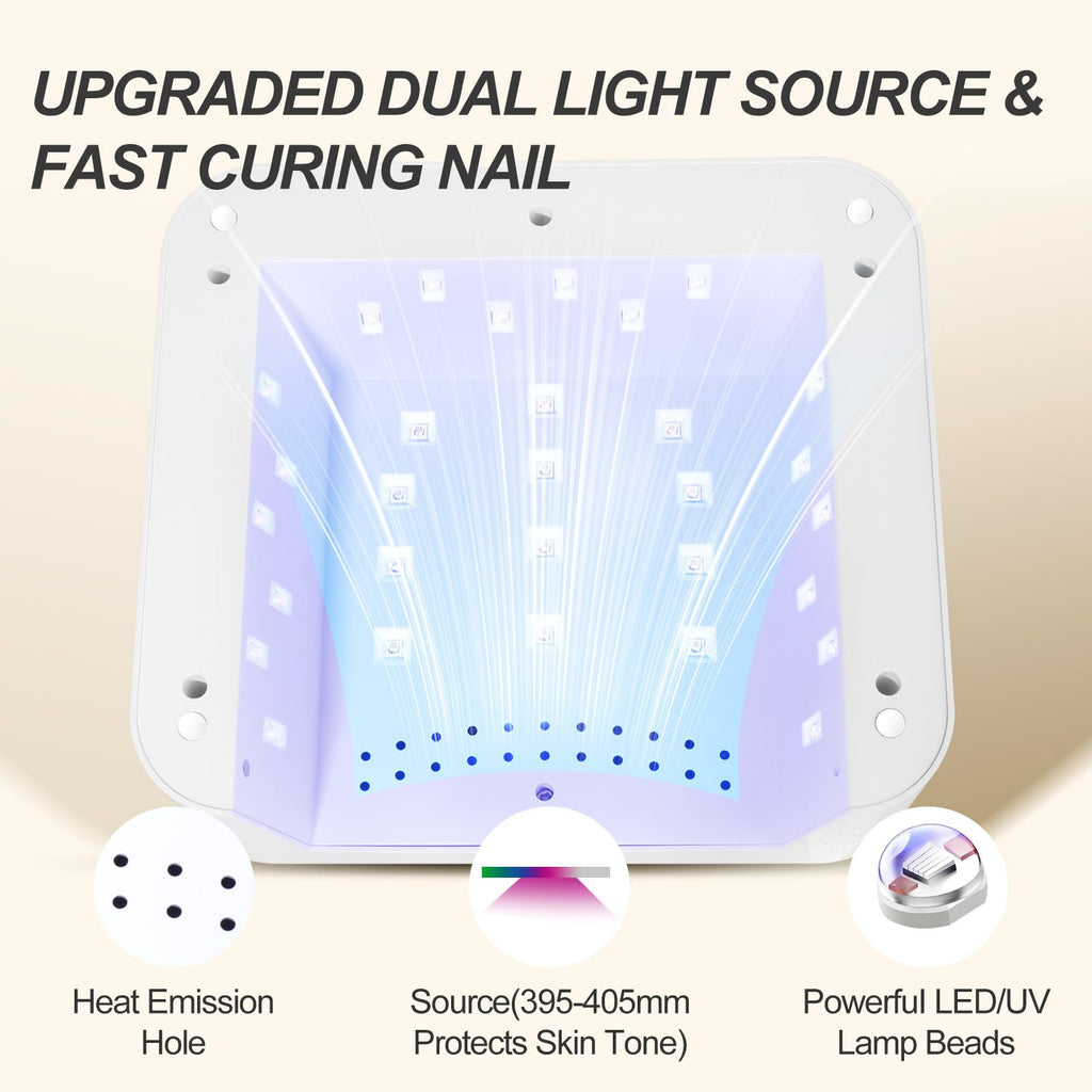 ANYINS UV Nail Lamp 120W – Cordless Gel Nail Light with Auto-Sensor