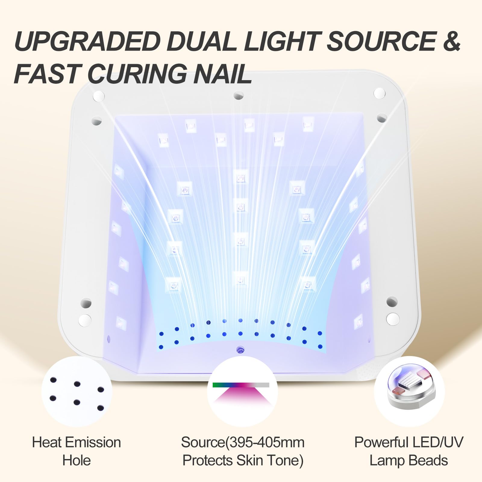 ANYINS UV Nail Lamp 120W – Cordless Gel Nail Light with Auto-Sensor