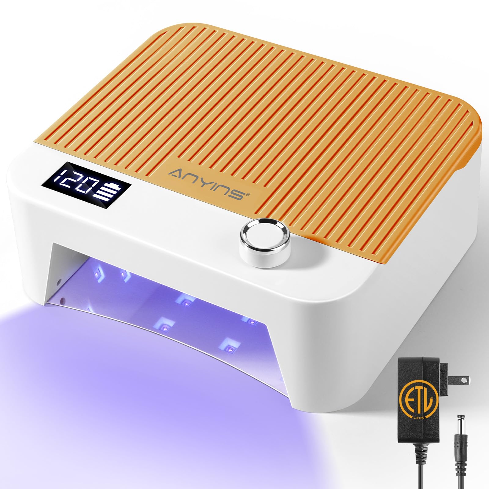 ANYINS UV Nail Lamp 120W – Cordless Gel Nail Light with Auto-Sensor