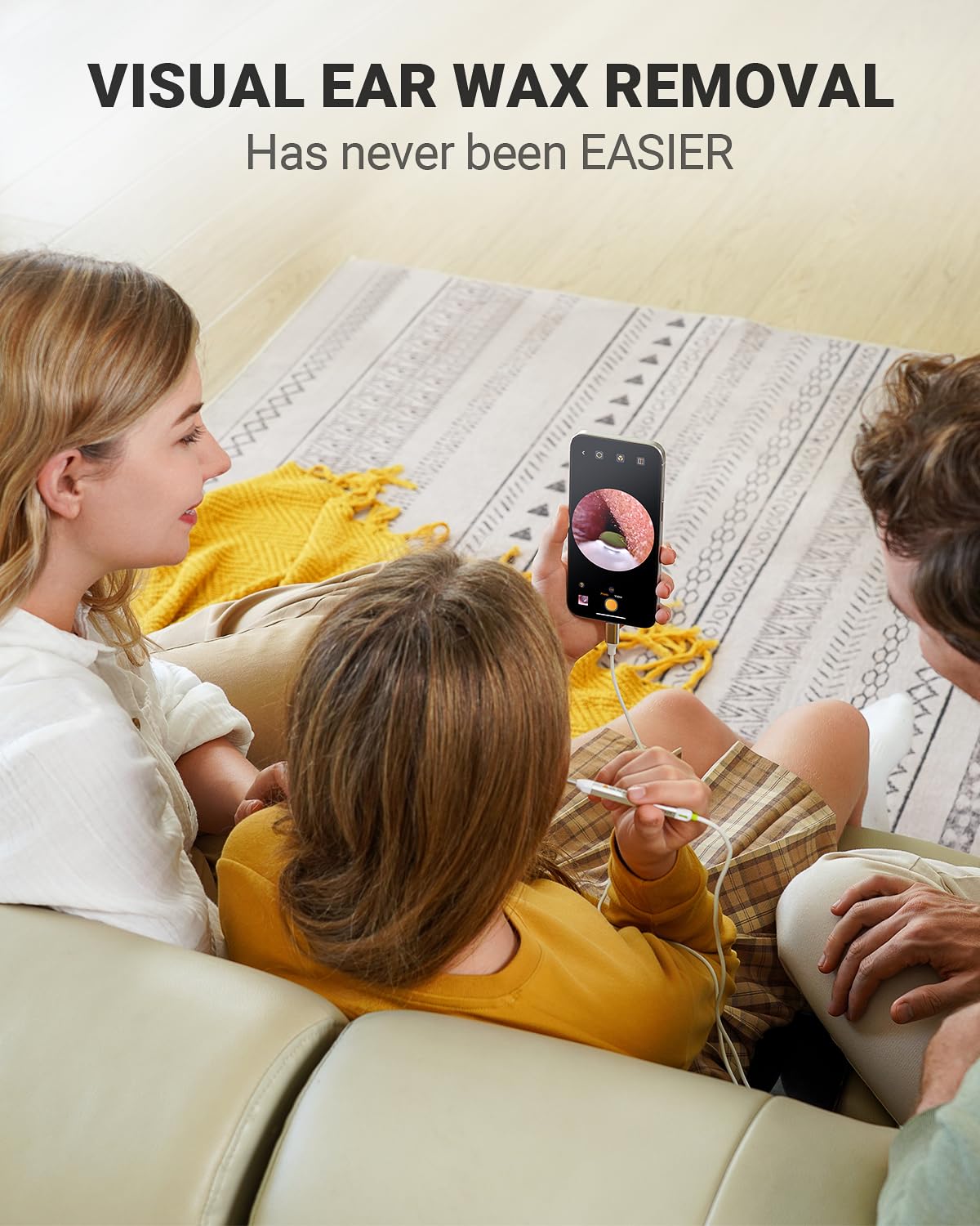 AnyScope HD Digital Otoscope — Ear Camera with Light, iPhone & Android Compatible (Silver)