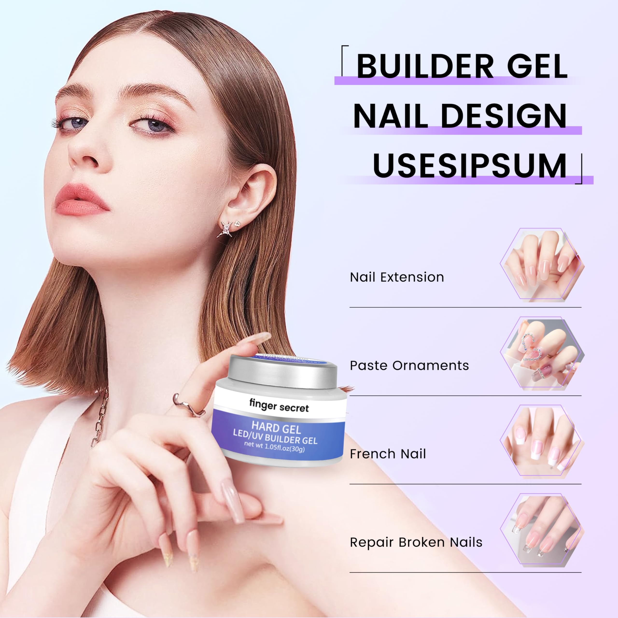 AOBOO Finger Secret Builder Gel for Nails – 30g x4 Colors DIY Kit