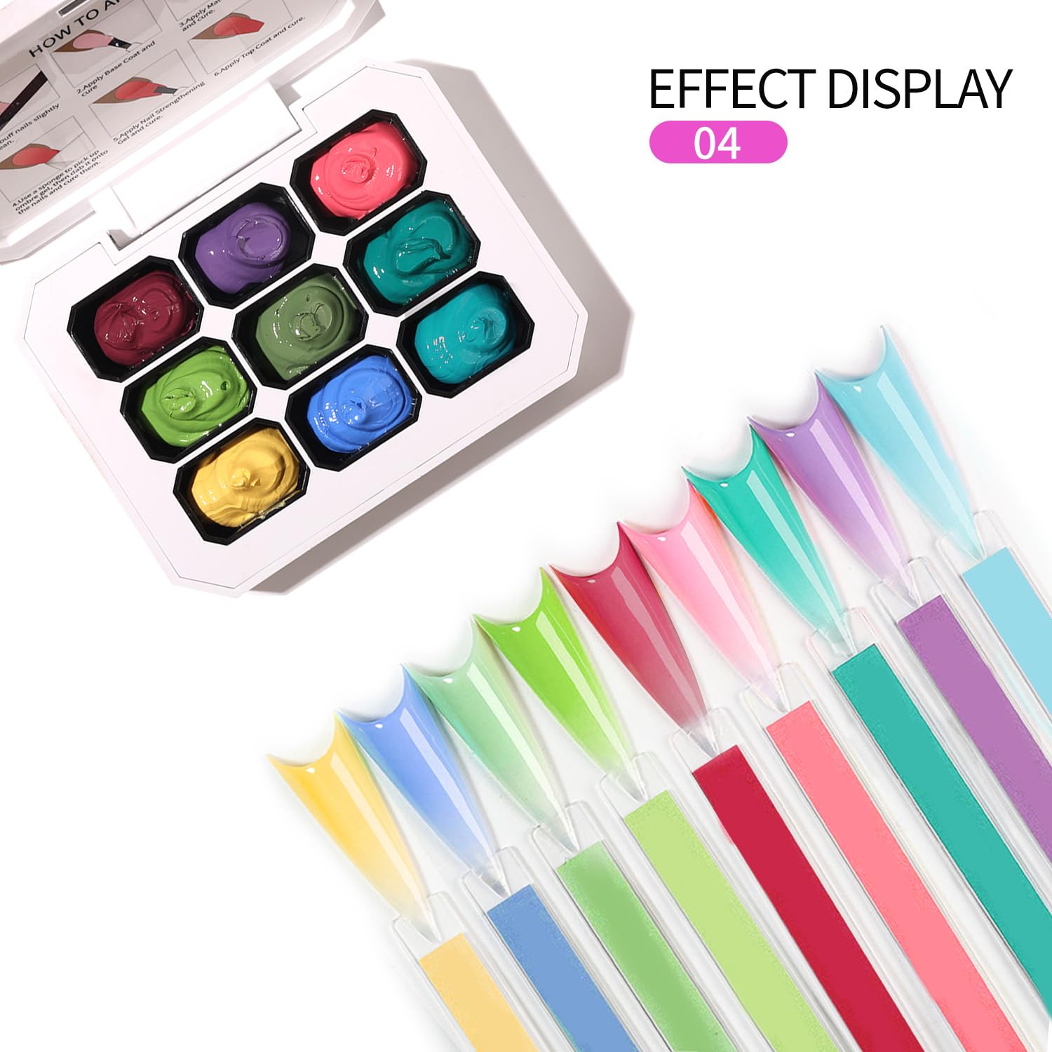 AOBOO Ombre Gel Nail Polish Kit – 9-Color Gradient Blush, Nail Sponges & Tools for At-Home Nail Art