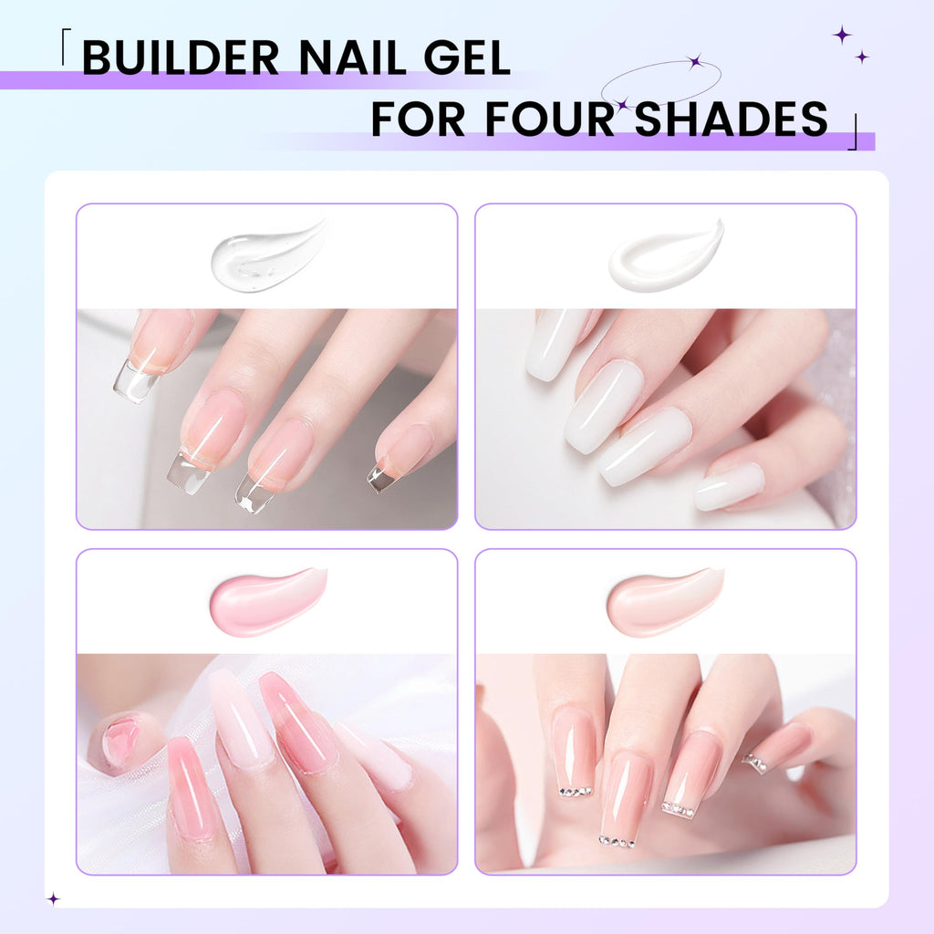 AOBOO Finger Secret Builder Gel for Nails – 30g x4 Colors DIY Kit