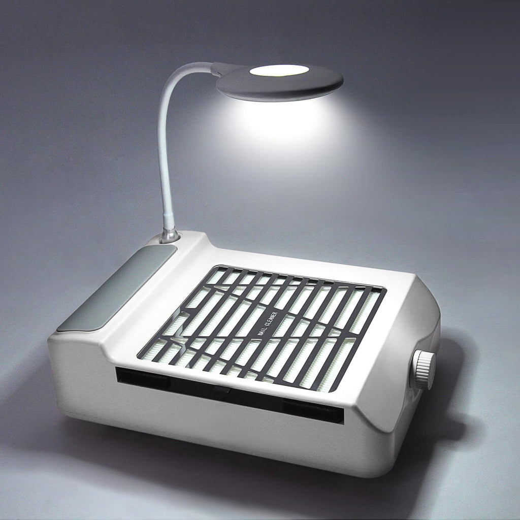 AONOLOVO Nail Dust Collector – Low Noise Vacuum with Lamp for Nails