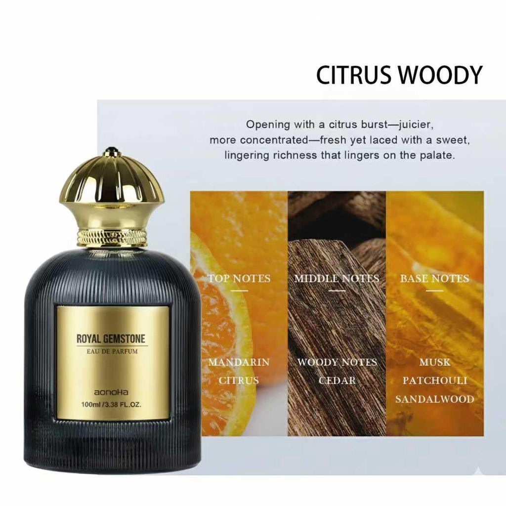 aopoka Citrus Noir – Luxury Aromatic Woody Eau de Parfum for Men, 3.3 oz