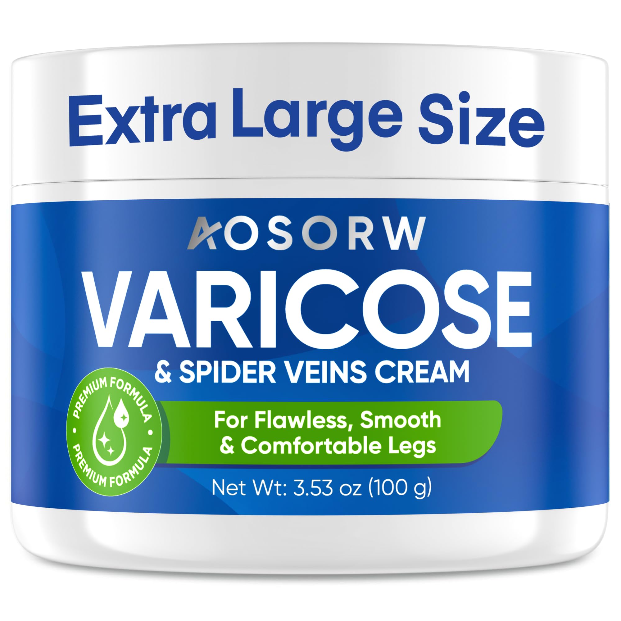AOSORW Varicose & Spider Veins Cream – Natural Leg Vein Support, 3.4 Fl Oz