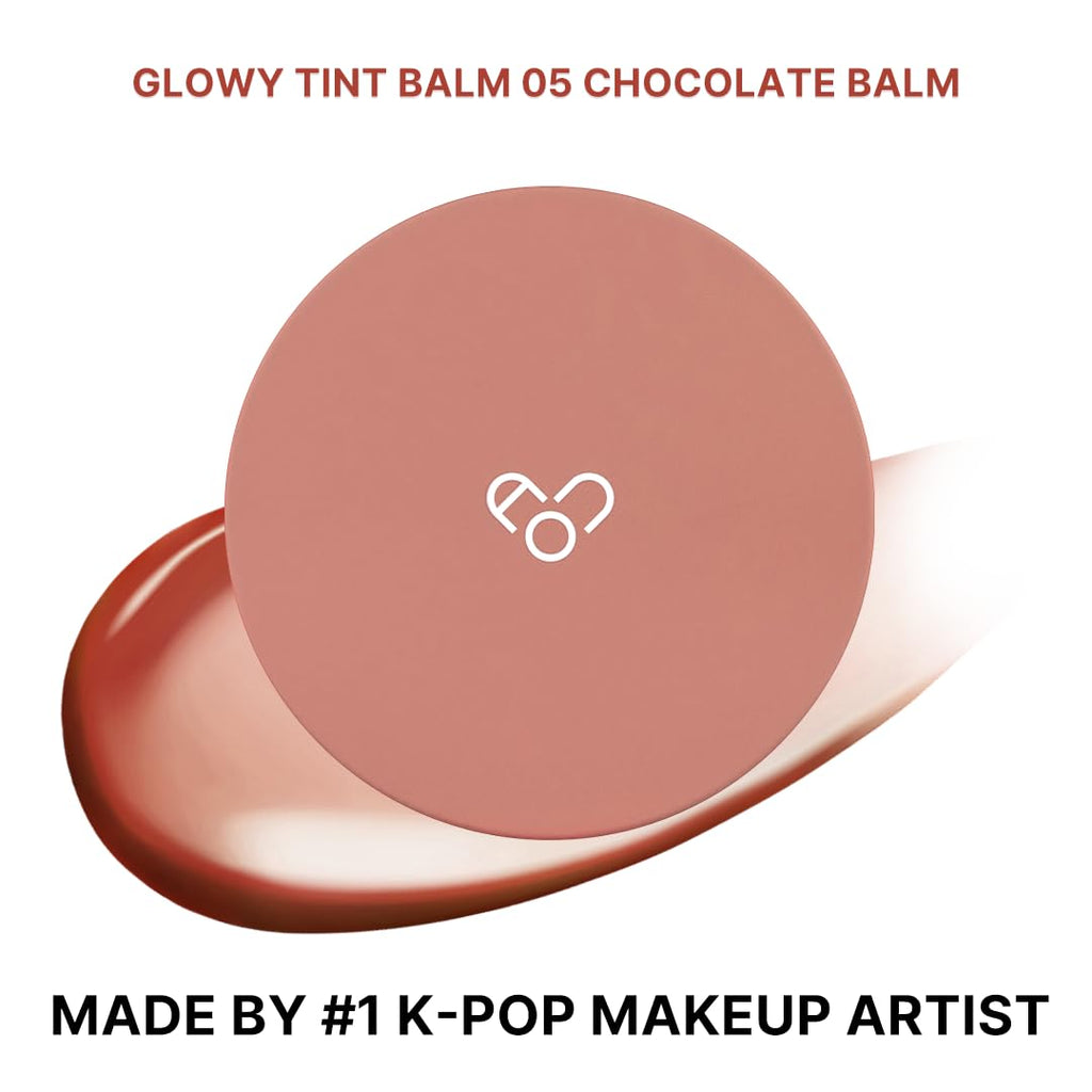 AOU GLOWY TINT BALM - Hydrating Lip Tint with Natural Gloss | 0.12oz (05 Chocolate Balm)