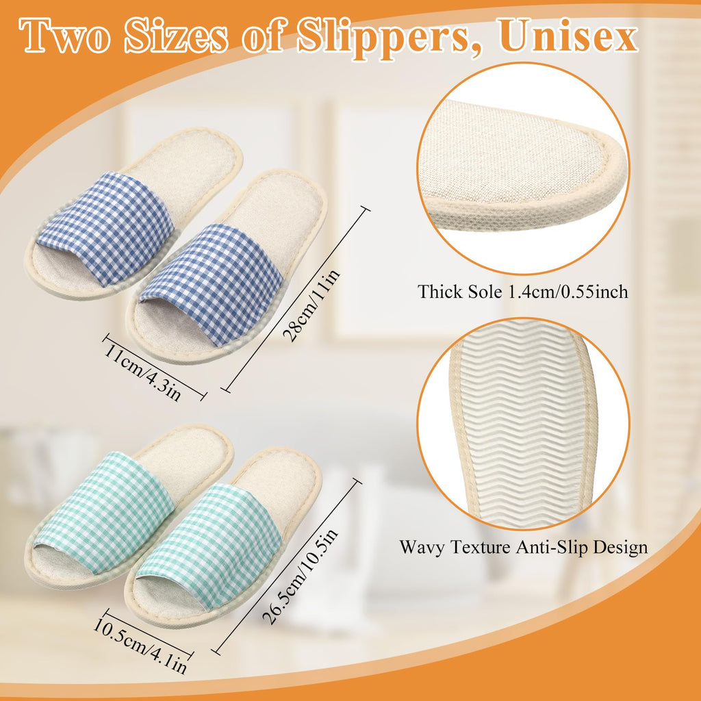 AOZUO 10 Pairs Disposable Indoor Slippers for Guests – Non-Slip, Breathable Open-Toe Bulk Pack