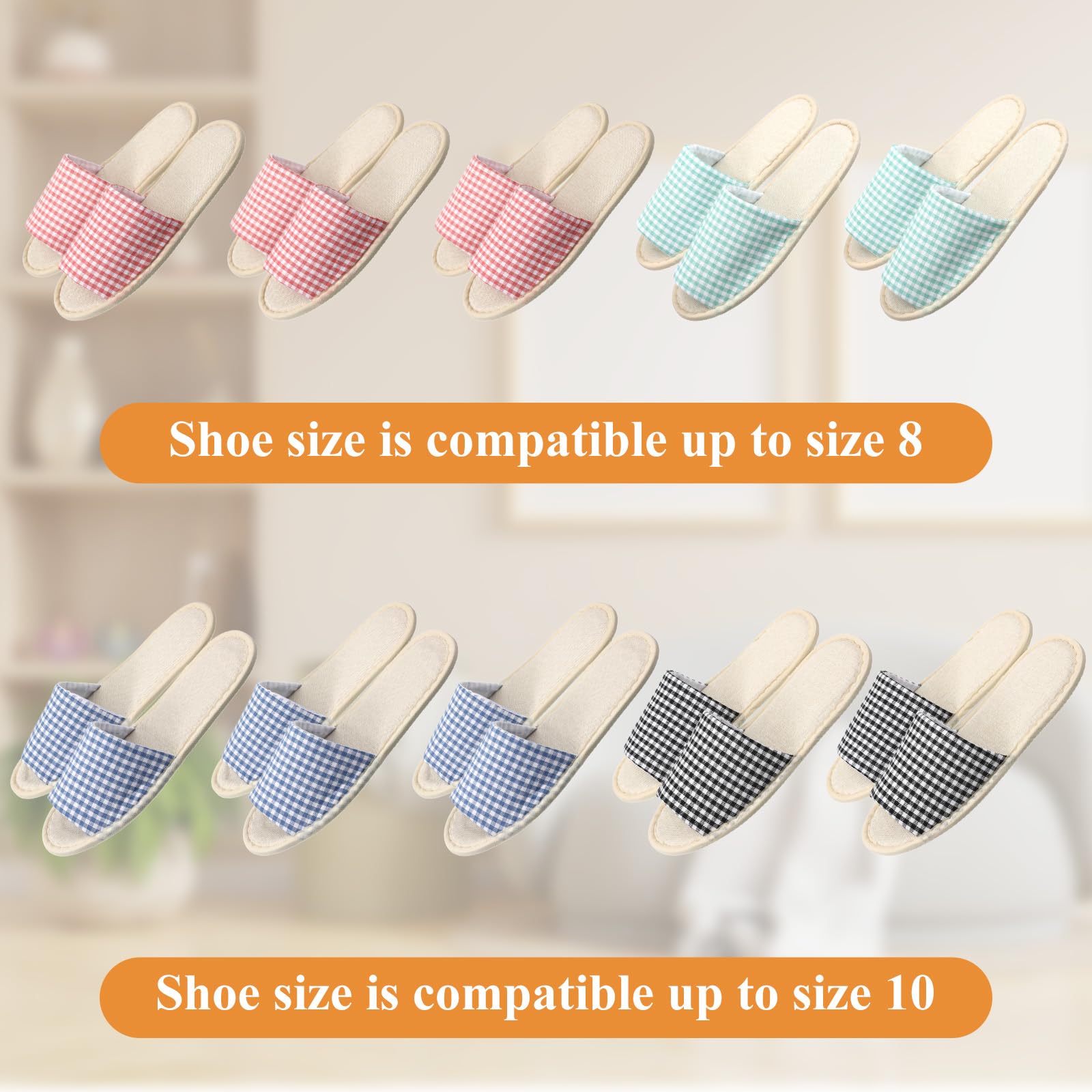 AOZUO 10 Pairs Disposable Indoor Slippers for Guests – Non-Slip, Breathable Open-Toe Bulk Pack