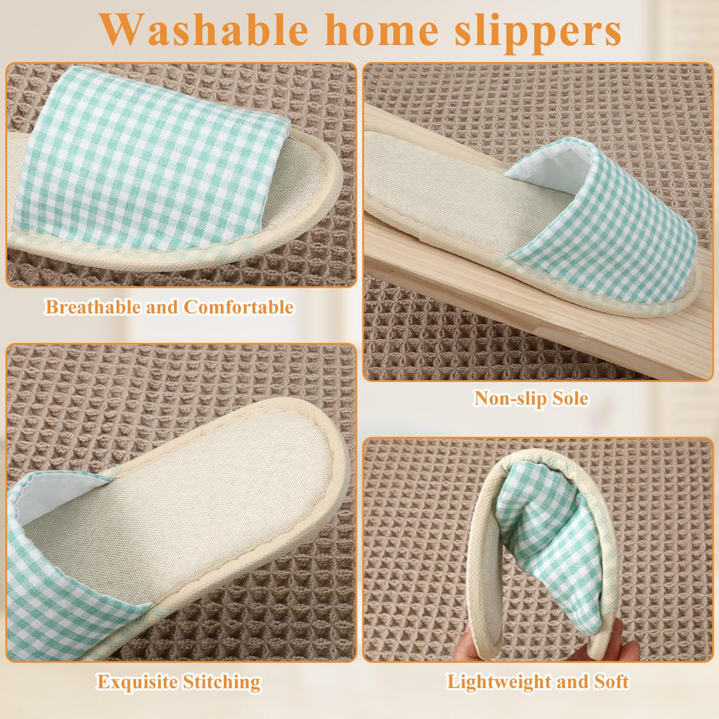 AOZUO 10 Pairs Disposable Indoor Slippers for Guests – Non-Slip, Breathable Open-Toe Bulk Pack