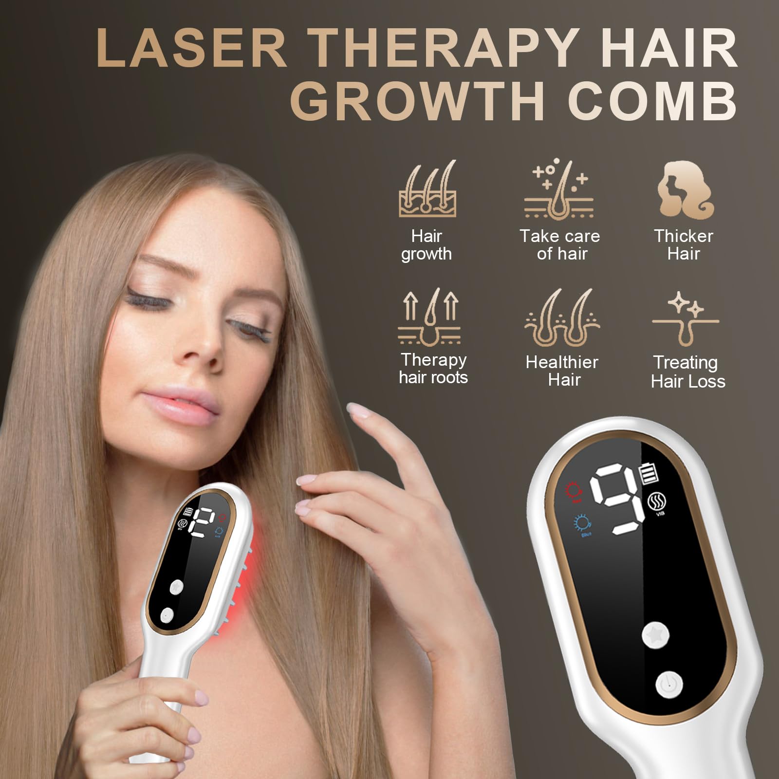 Apbier Laser Hair Growth Comb – Gentle Light Therapy for Hair Growth Support (Men & Women)