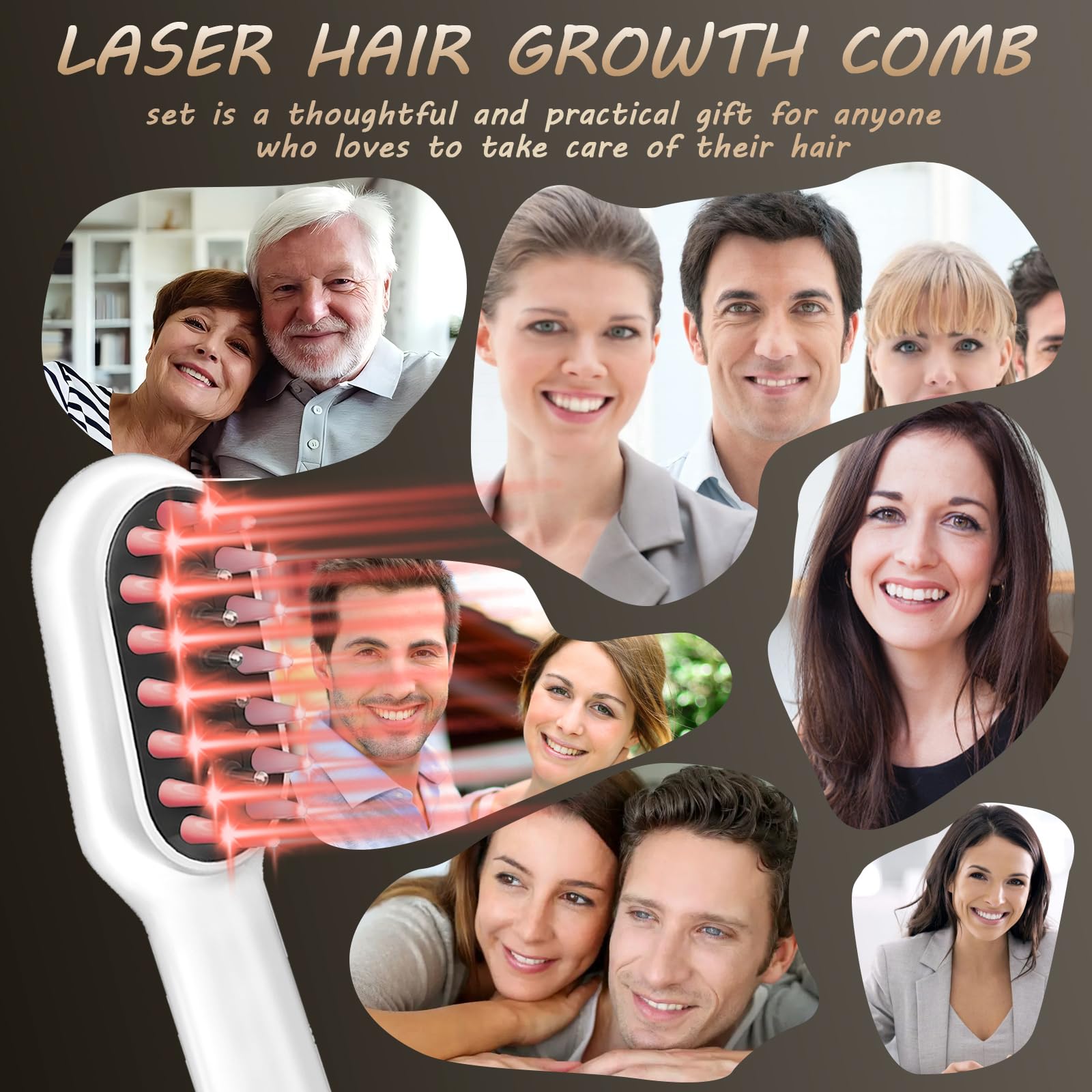 Apbier Laser Hair Growth Comb – Gentle Light Therapy for Hair Growth Support (Men & Women)