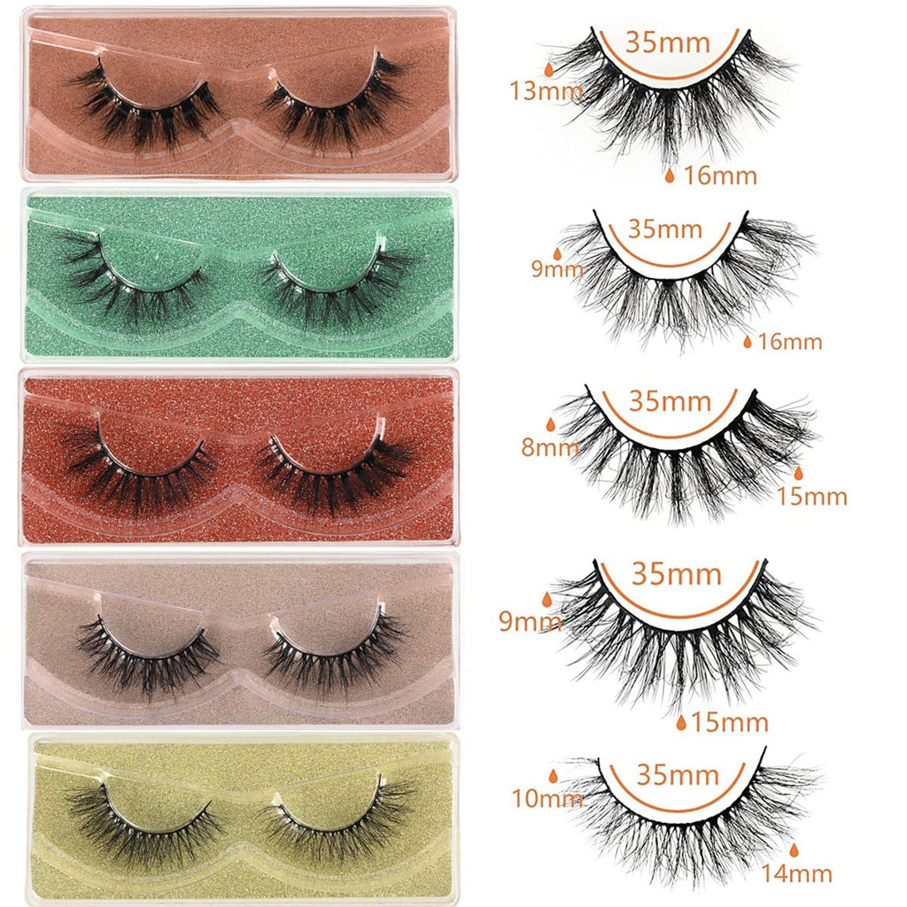 APCYUST Faux Mink Lashes Wholesale — 100 Pairs, 5 Styles, 20mm 5D Fluffy Lashes