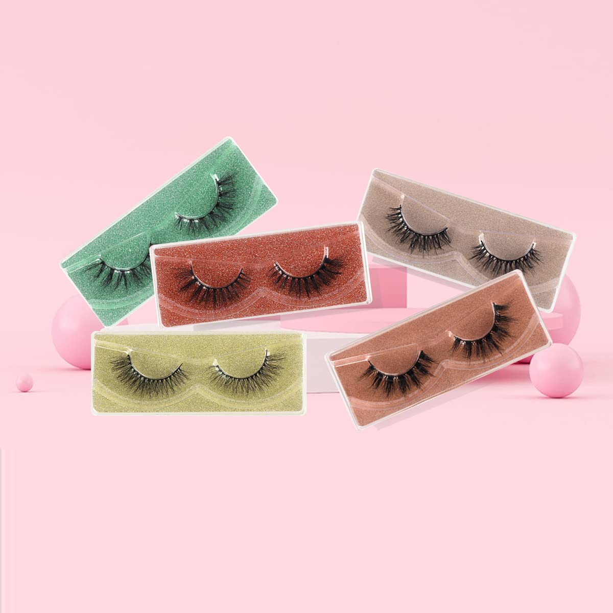 APCYUST Faux Mink Lashes Wholesale — 100 Pairs, 5 Styles, 20mm 5D Fluffy Lashes