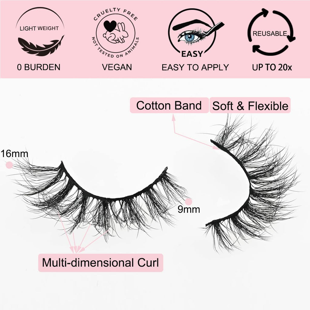 APCYUST Lashes Bulk – 30 Pairs, 5 Styles, Faux Mink Eyelashes (15mm/16mm) Wholesale