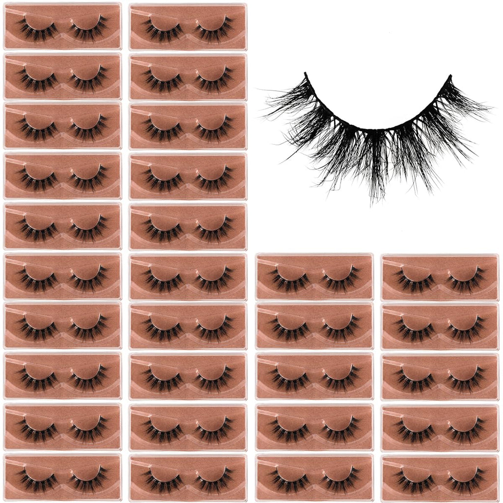 APCYUST Lashes Mink Bulk 30-Pair – 5D Fluffy Lashes Wholesale, Portable Pack