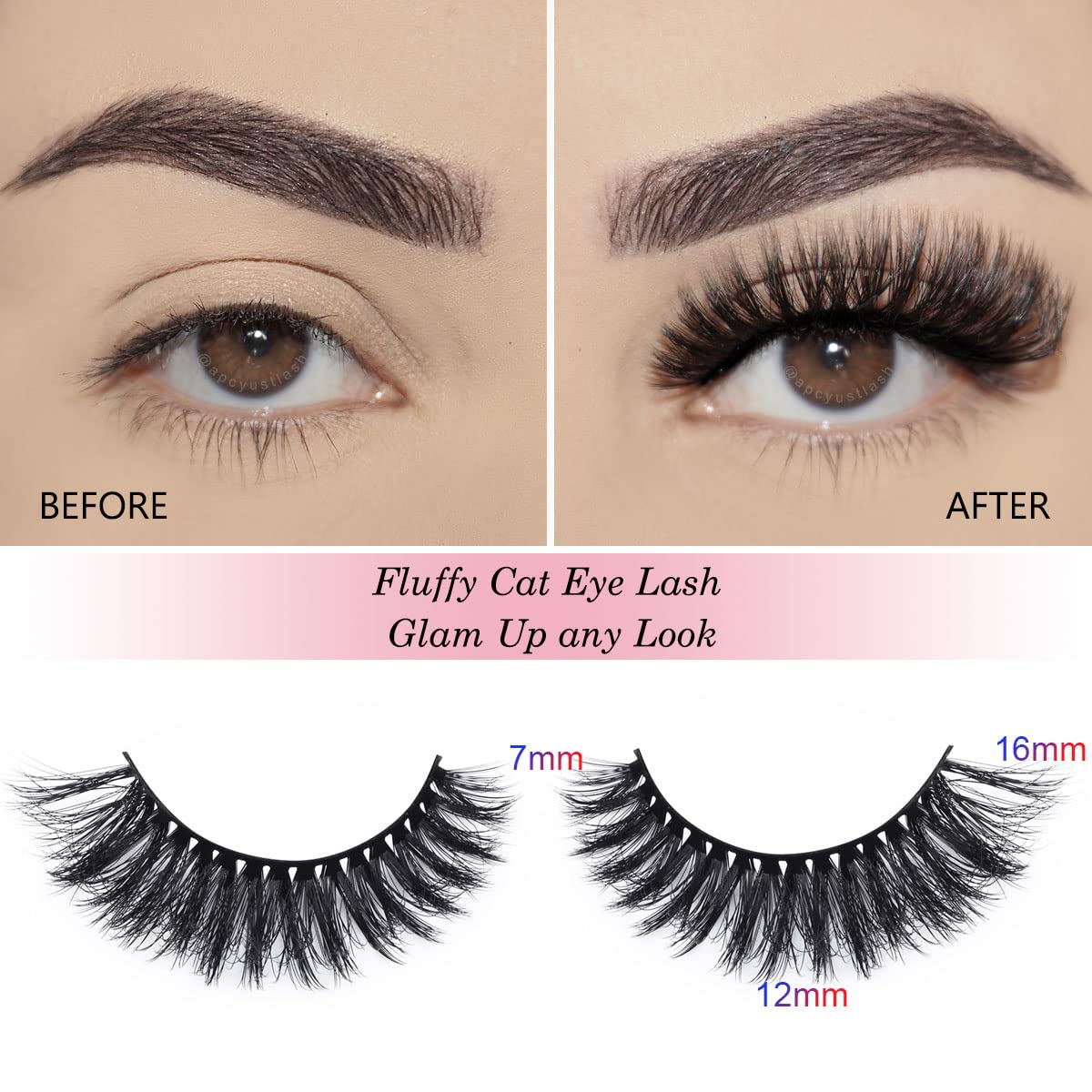 APCYUST Lashes Bulk Wispy Eyelashes – 100 Pairs, 5 Styles, 15mm-18mm | Wholesale & Brand Custom