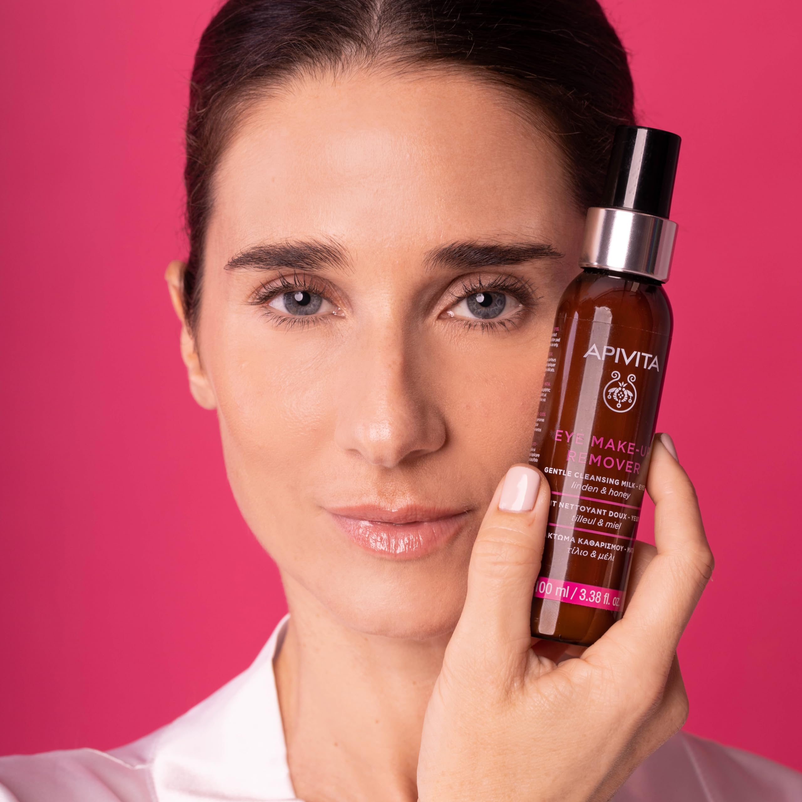 Apivita Eye Makeup Remover – Hydrating & Soothing Cleansing Milk with Linden & Honey, 100 mL