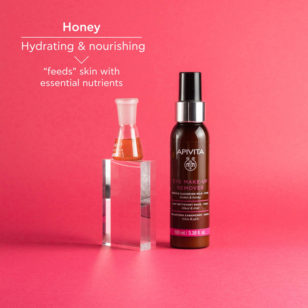 Apivita Eye Makeup Remover – Hydrating & Soothing Cleansing Milk with Linden & Honey, 100 mL