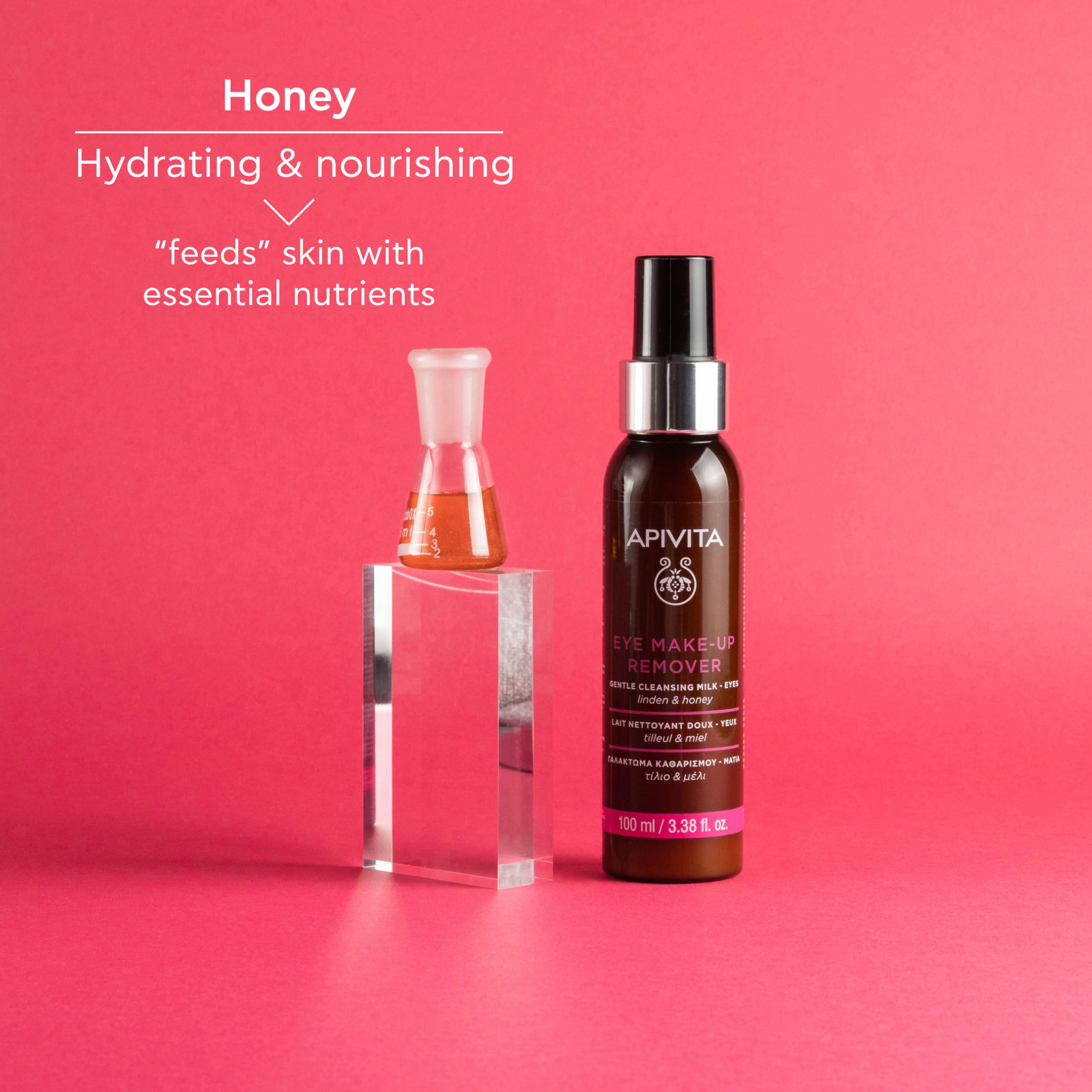 Apivita Eye Makeup Remover – Hydrating & Soothing Cleansing Milk with Linden & Honey, 100 mL
