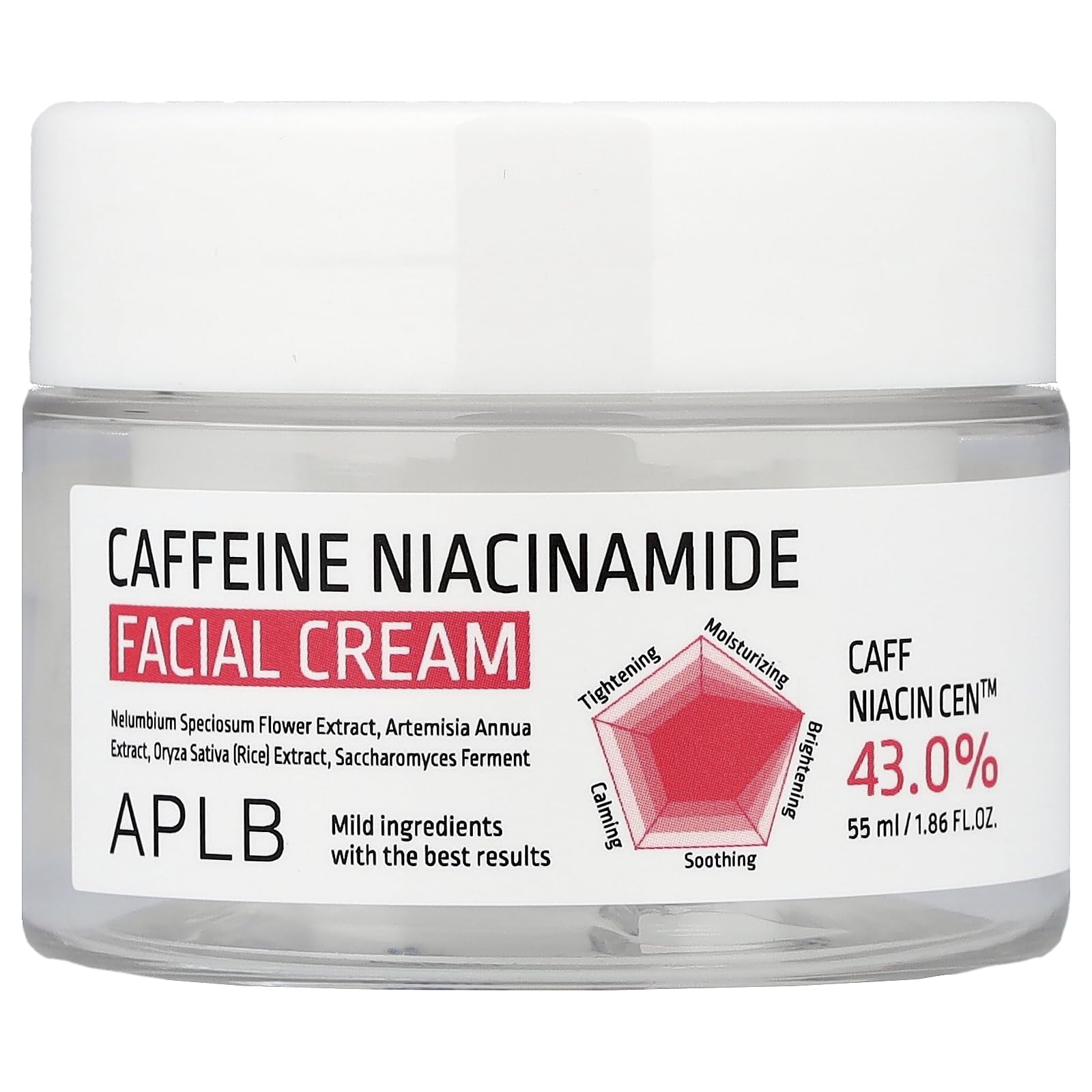 APLB Caffeine Niacinamide Facial Cream | CAFF NIAC CEN 43% | Deep Hydration, Pore Care
