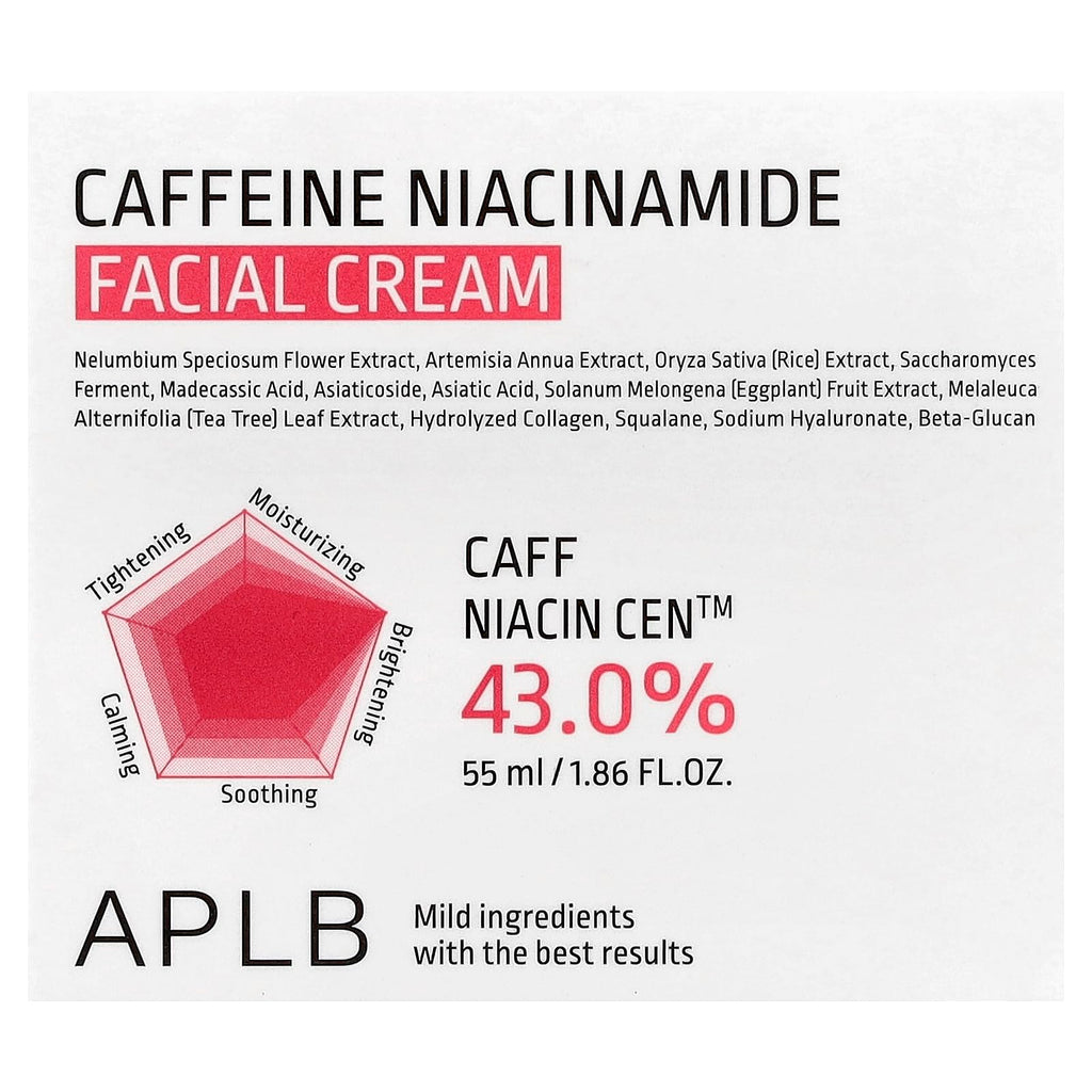 APLB Caffeine Niacinamide Facial Cream | CAFF NIAC CEN 43% | Deep Hydration, Pore Care