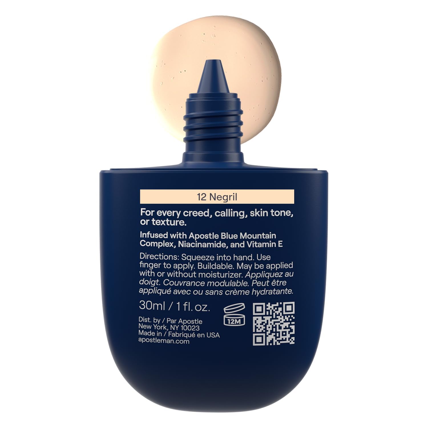 APOSTLE Reclaim Tinted Moisturizer for Men (12 Negril) – Buildable Coverage with Niacinamide & Hyaluronic Acid