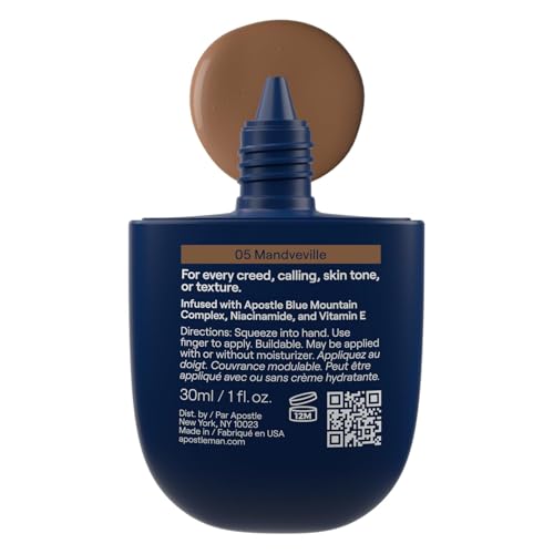 APOSTLE Reclaim Tinted Moisturizer for Men (5 Mandeville) – Hydrating, Buildable Coverage, Niacinamide + Hyaluronic Acid