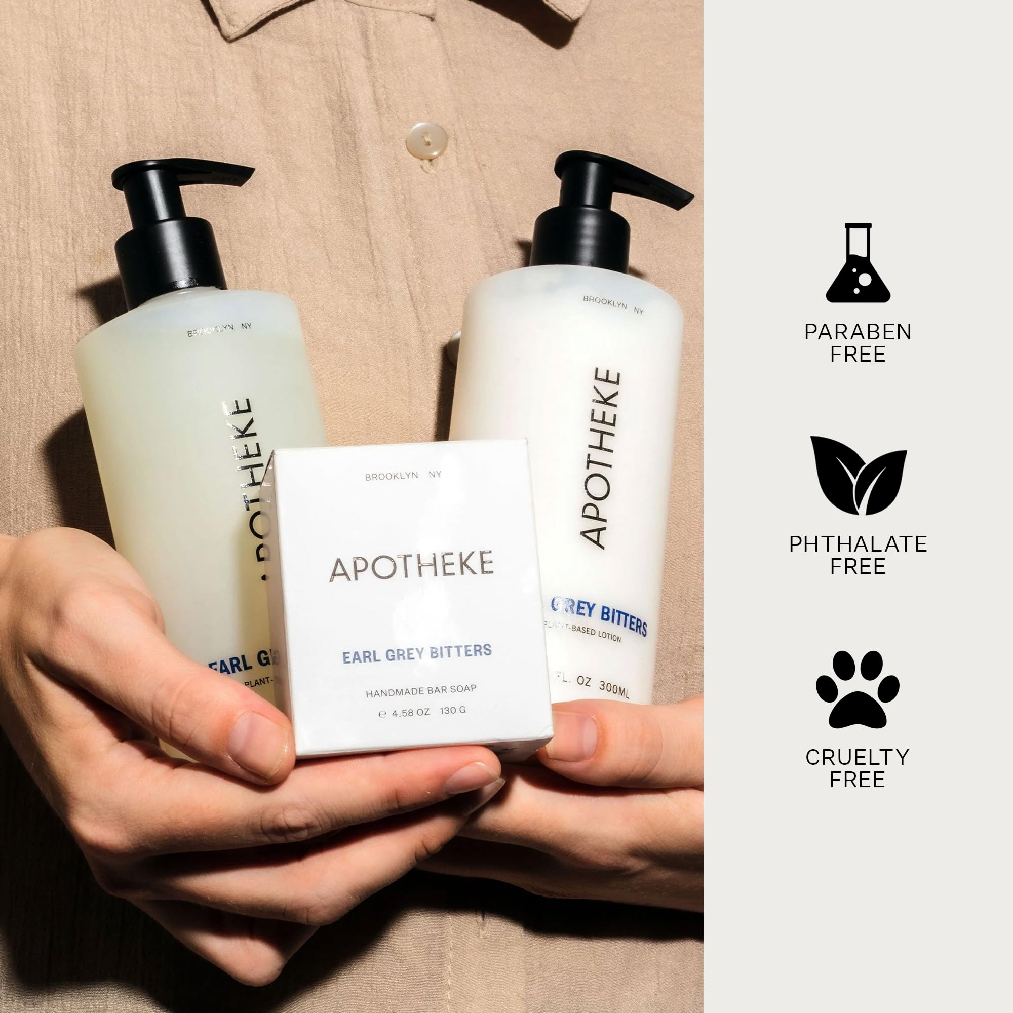 APOTHEKE Earl Grey Bitters Hand & Body Lotion – 10 oz, Nourishing & Paraben-Free