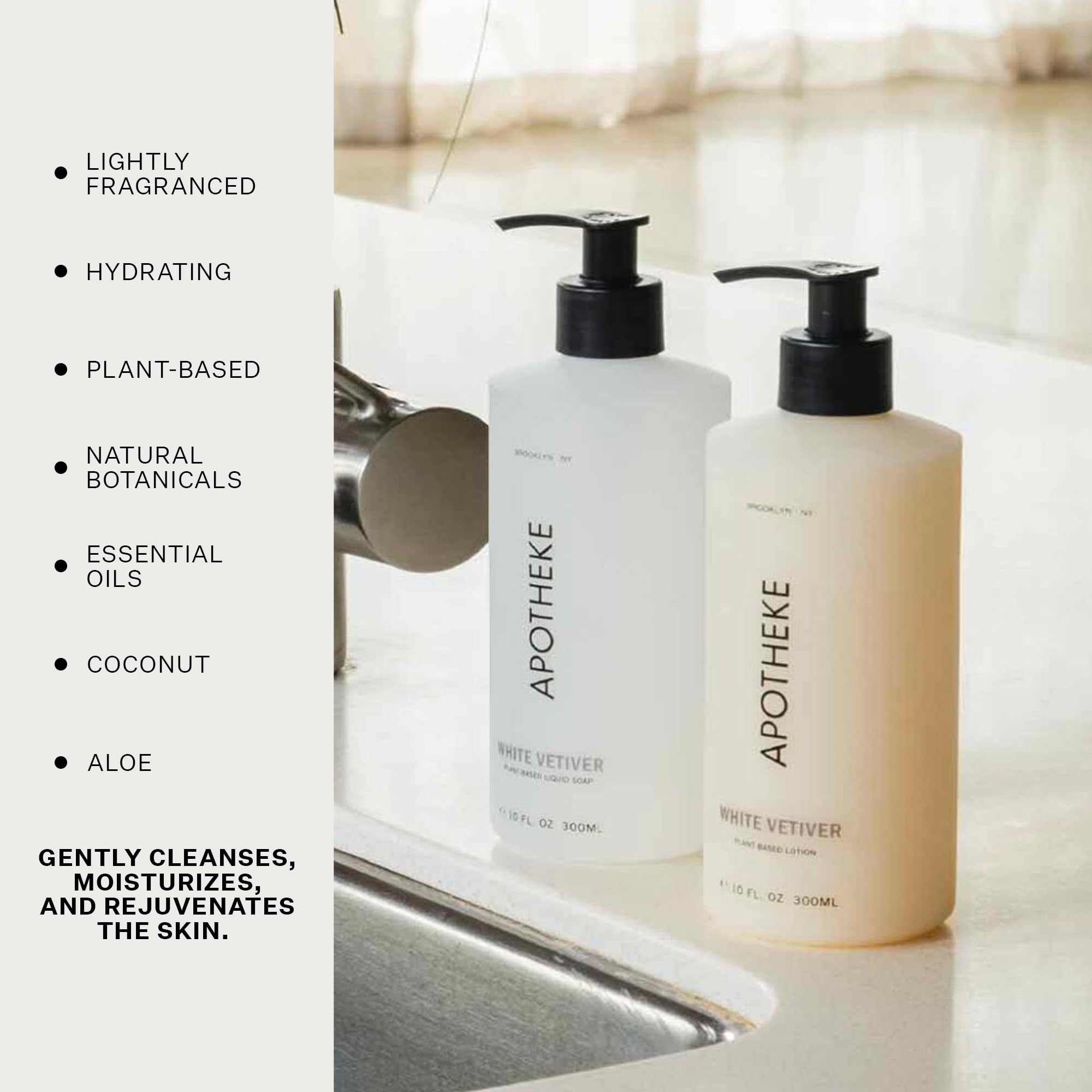 APOTHEKE Liquid Hand Soap White Vetiver – Hydrating Handwash, 10 oz