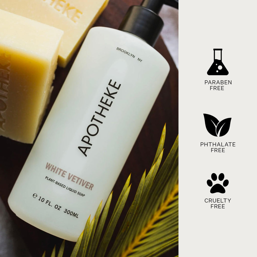 APOTHEKE Liquid Hand Soap White Vetiver – Hydrating Handwash, 10 oz