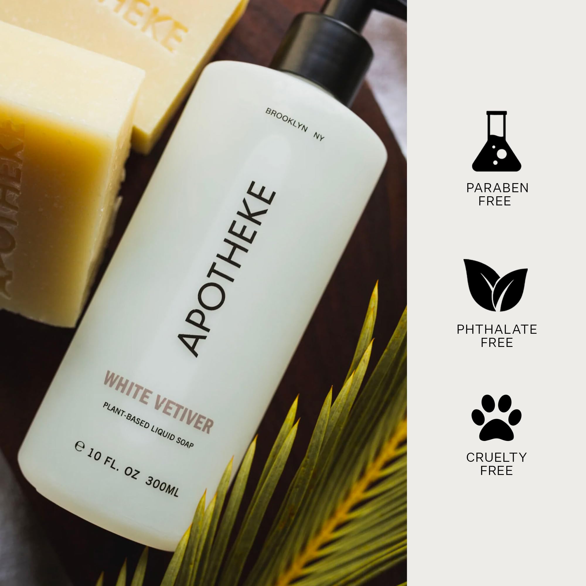APOTHEKE Liquid Hand Soap White Vetiver – Hydrating Handwash, 10 oz