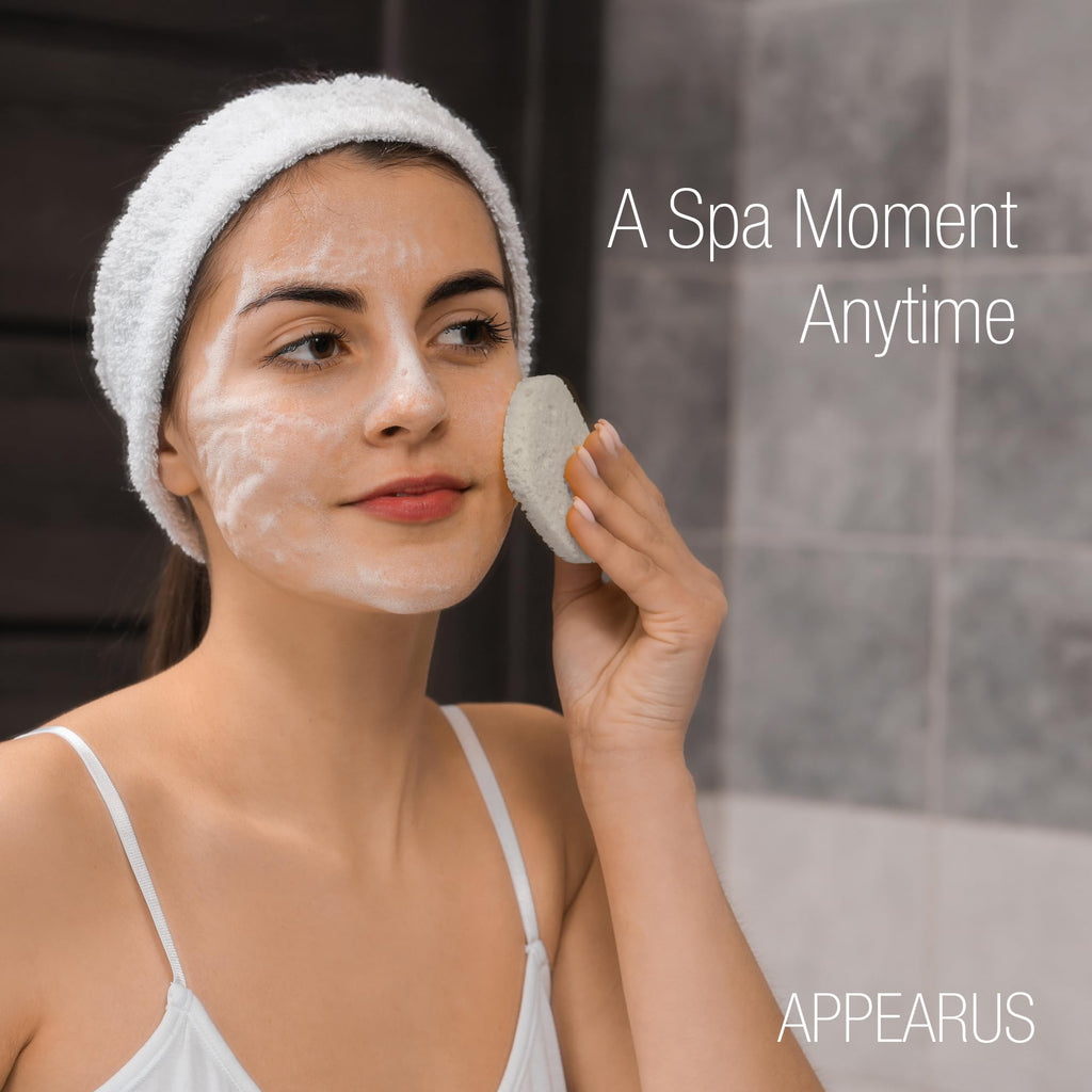 Appearus Natural Cellulose Facial Sponges – 50 Pack (Compressed) – Gentle Cleansing & Makeup Removal