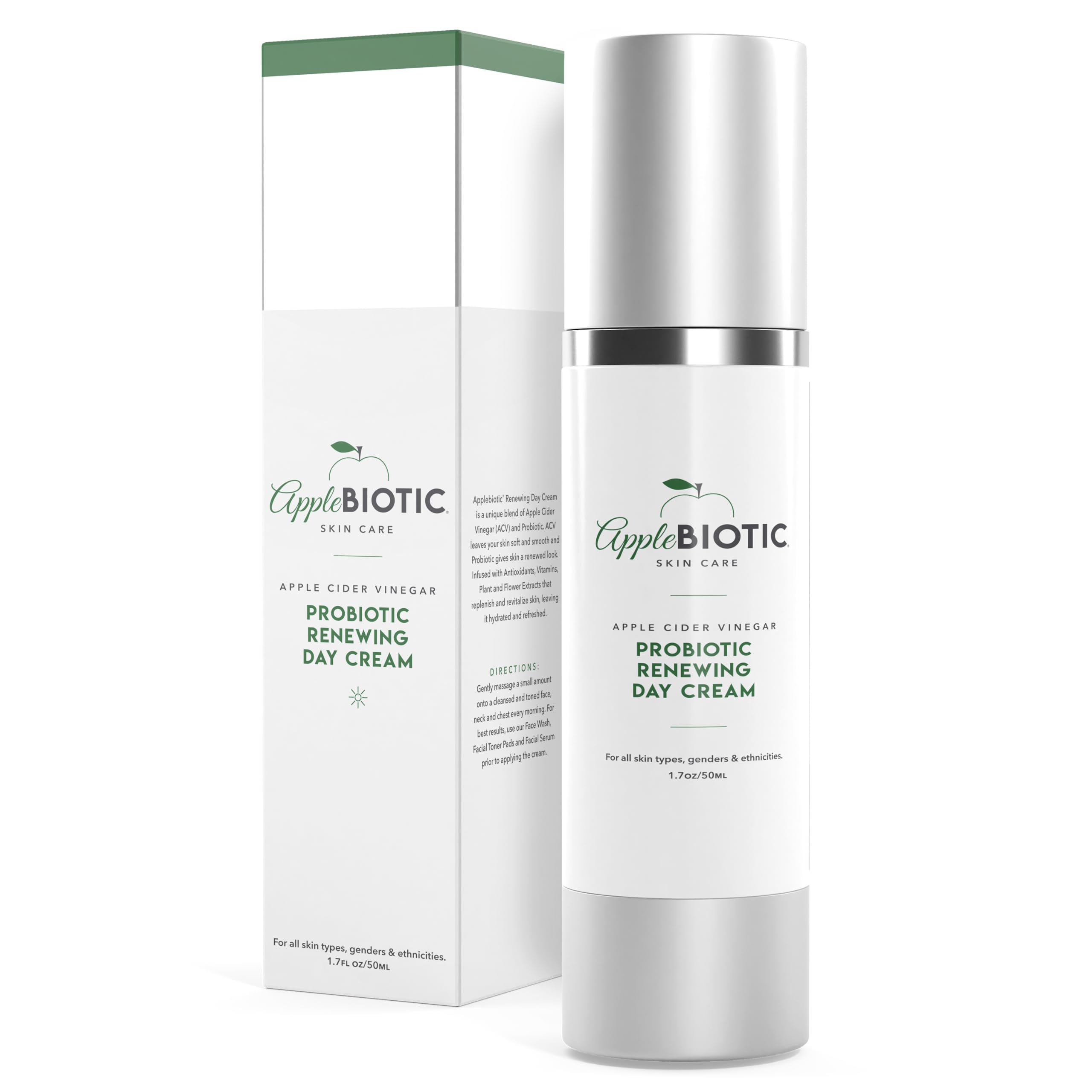 AppleBiotic Hydrating Face Cream – Fragrance-Free, For Dry, Oily & Sensitive Skin | 1.7 oz
