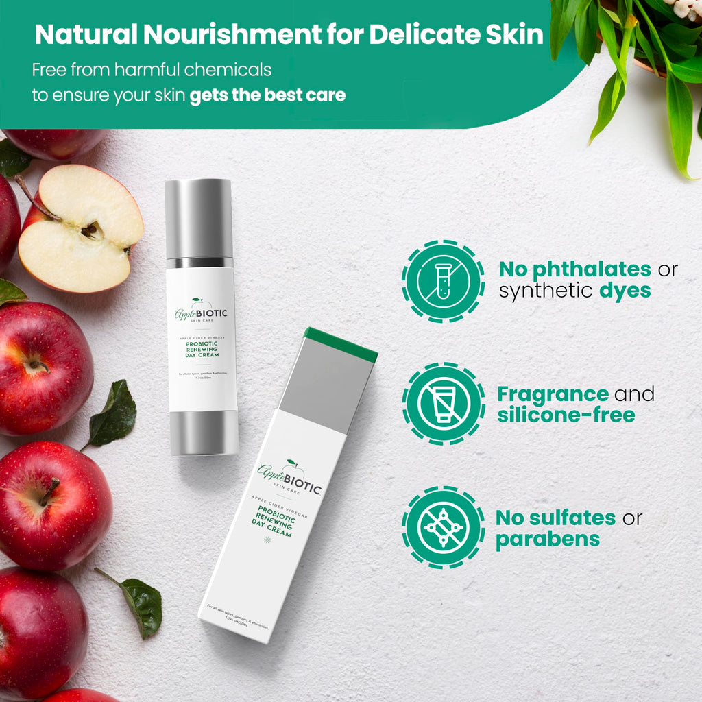 AppleBiotic Hydrating Face Cream – Fragrance-Free, For Dry, Oily & Sensitive Skin | 1.7 oz