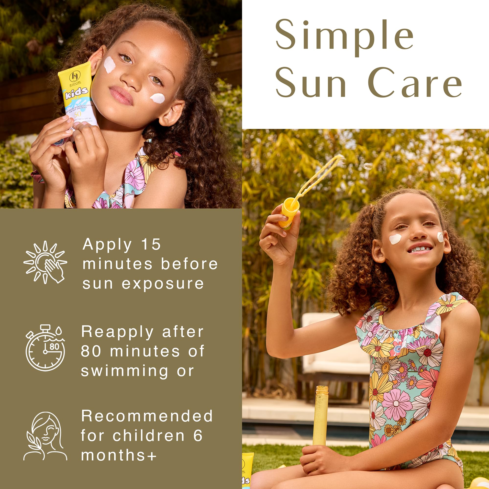 Black Girl Sunscreen Kids SPF 50 Lotion – Clear Face & Body (6 oz)