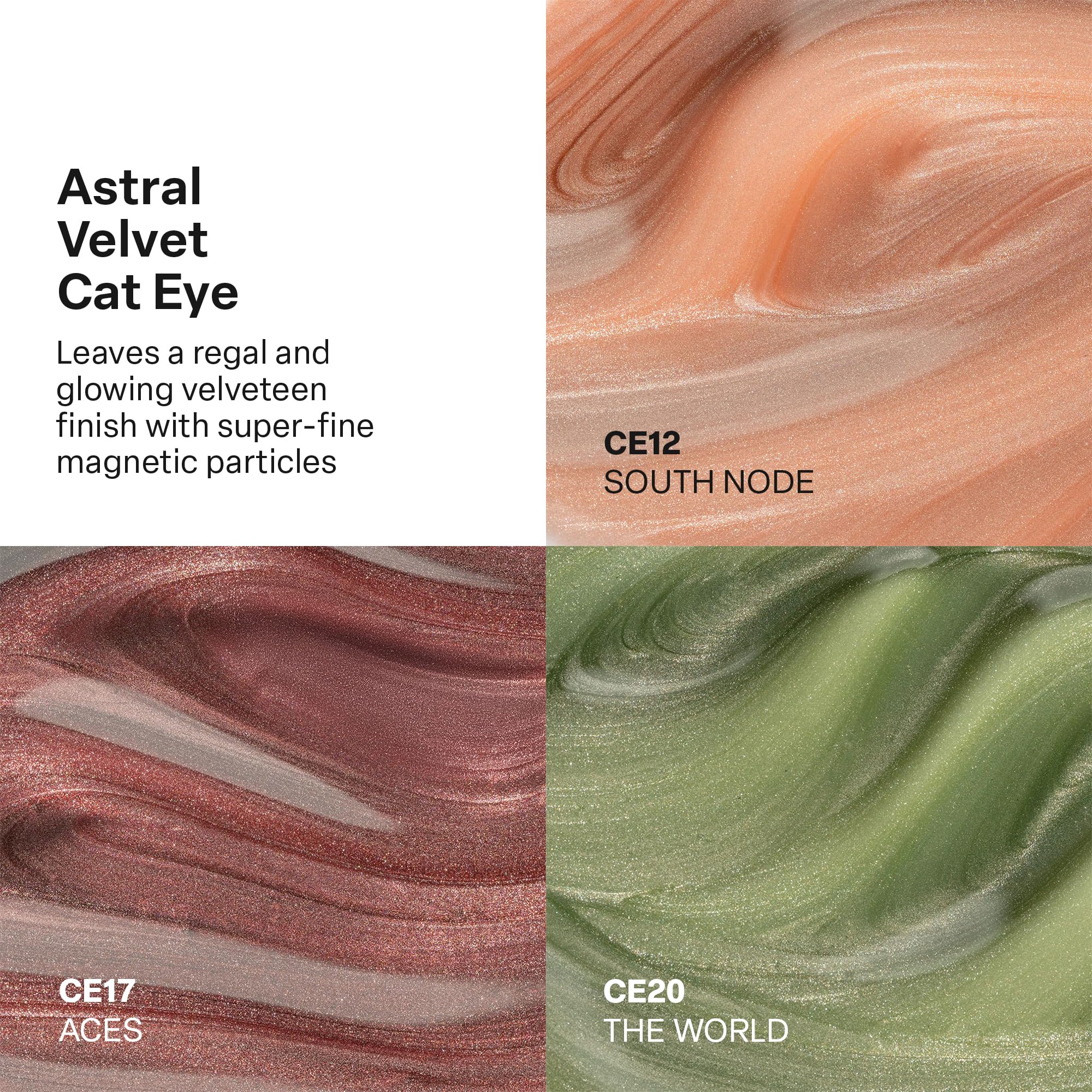 APRÉS Astral Gel Color Set — 3-Color HEMA-Free & TPO-Free Salon Gel Polish Trio (Velvet Cat Eye, Set 5)