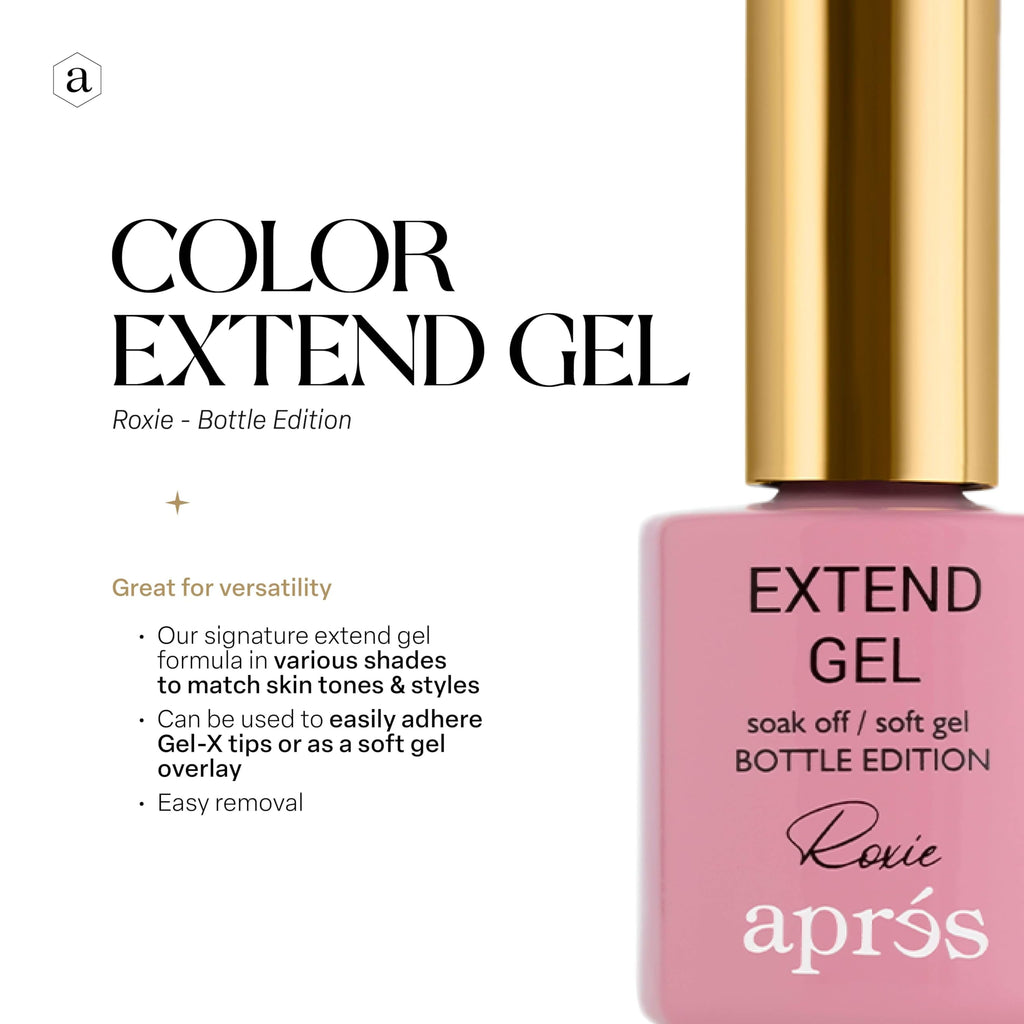 APRÉS Color Extend Gel Bottle & Gel-X Tips Adhesive – Nude Shades (Roxie, 15 ml)