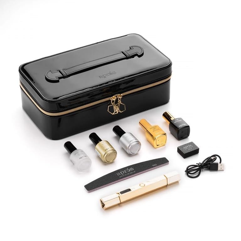 APRÉS Gel-X Nail Professional Starter Kit – 14 Sizes (00–9) with Half Sizes, 2025 Edition (Natural Coffin Short)