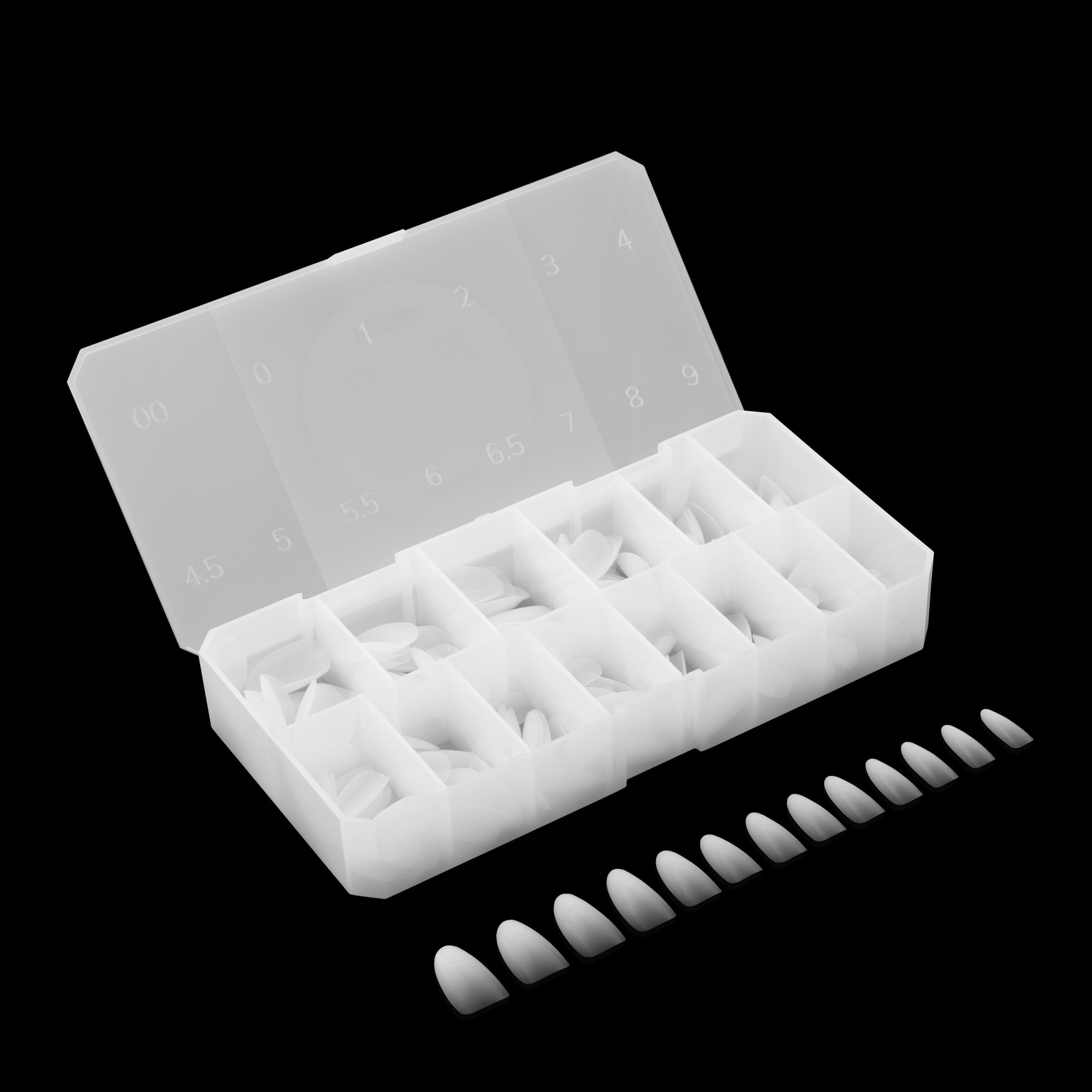 APRES Ombre Gel-X Tips Box – 210 Count, 14 Sizes (00-9), Natural Round (Medium)