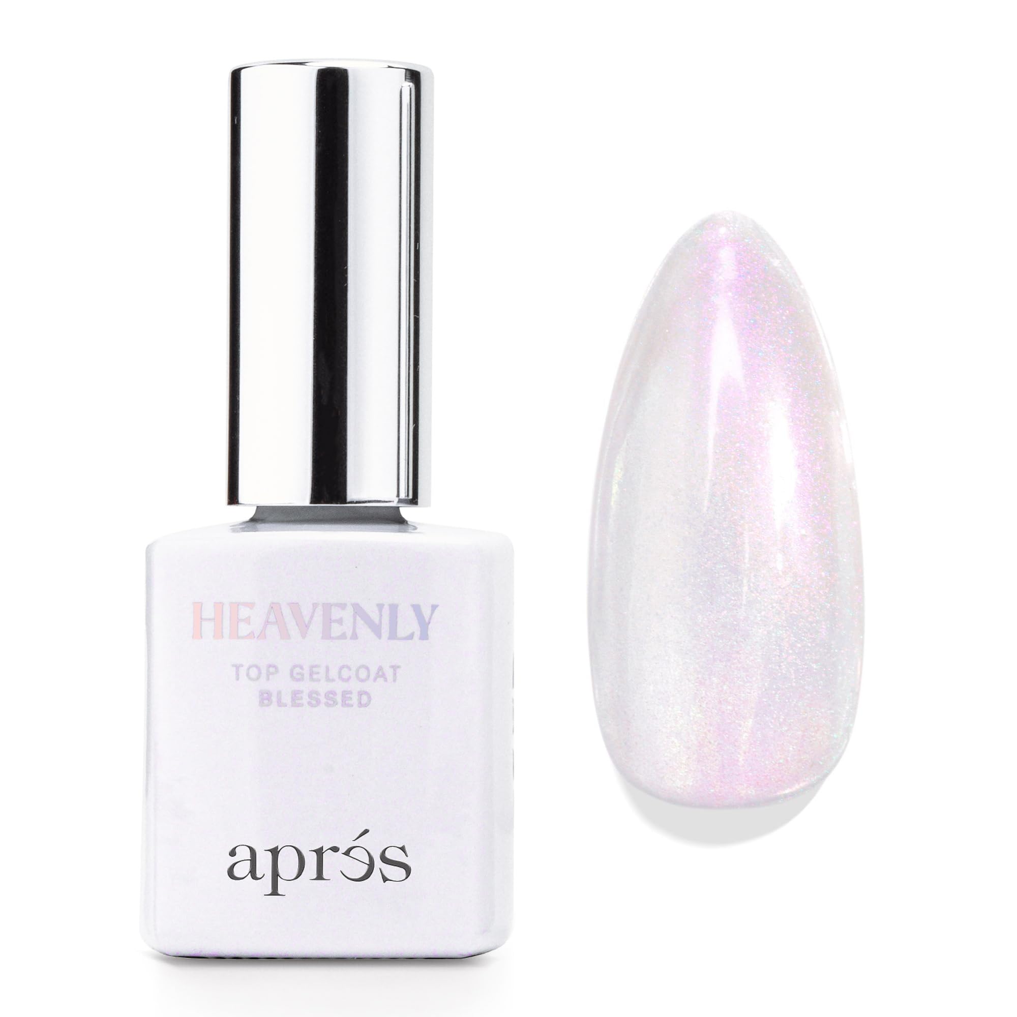 APRÉS Heavenly Top Gelcoat 15 ml – Non-Wipe Shimmer Top Coat (Blessed)