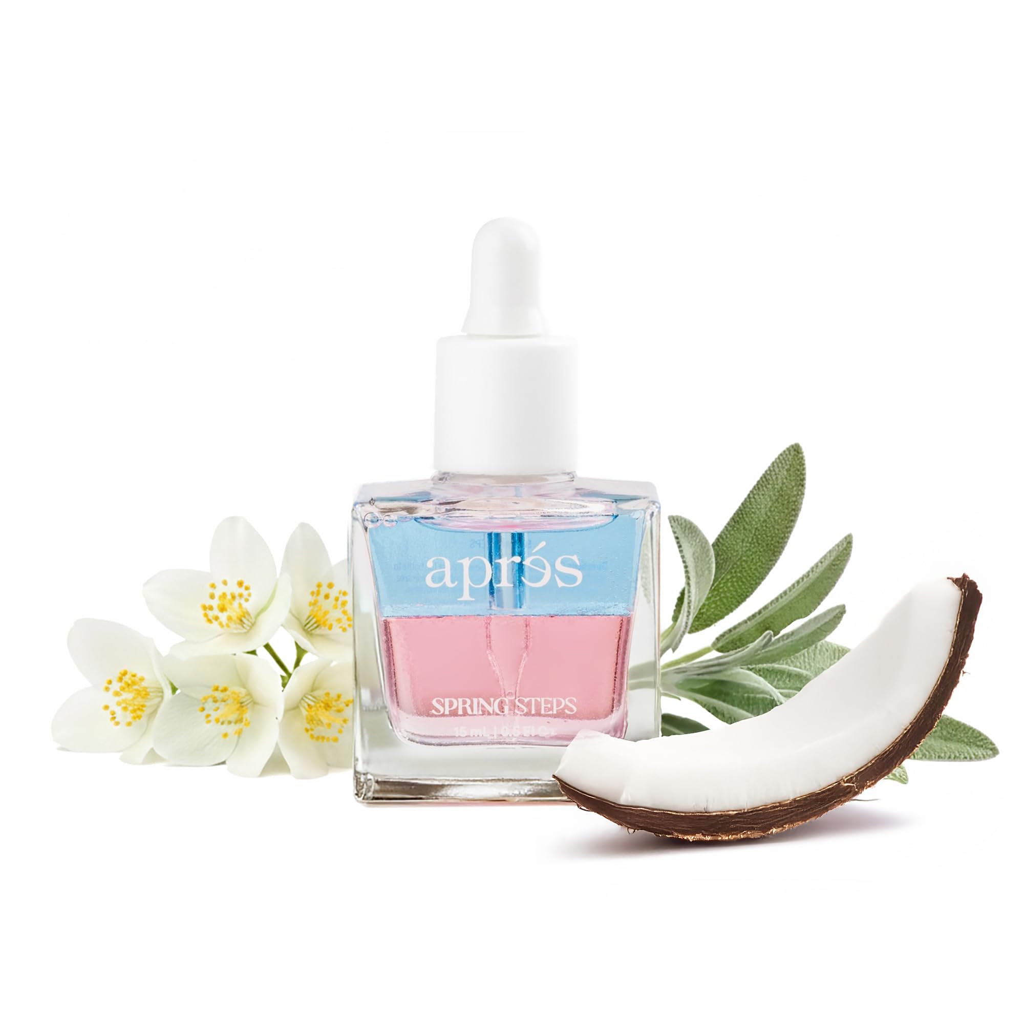 APRÉS Light & Shadow Cuticle Serum – Nourishing Almond & Jojoba Oil, Vitamin B & Turmeric, 15 mL | Spring Steps (Coconut, Sage & Jasmine)